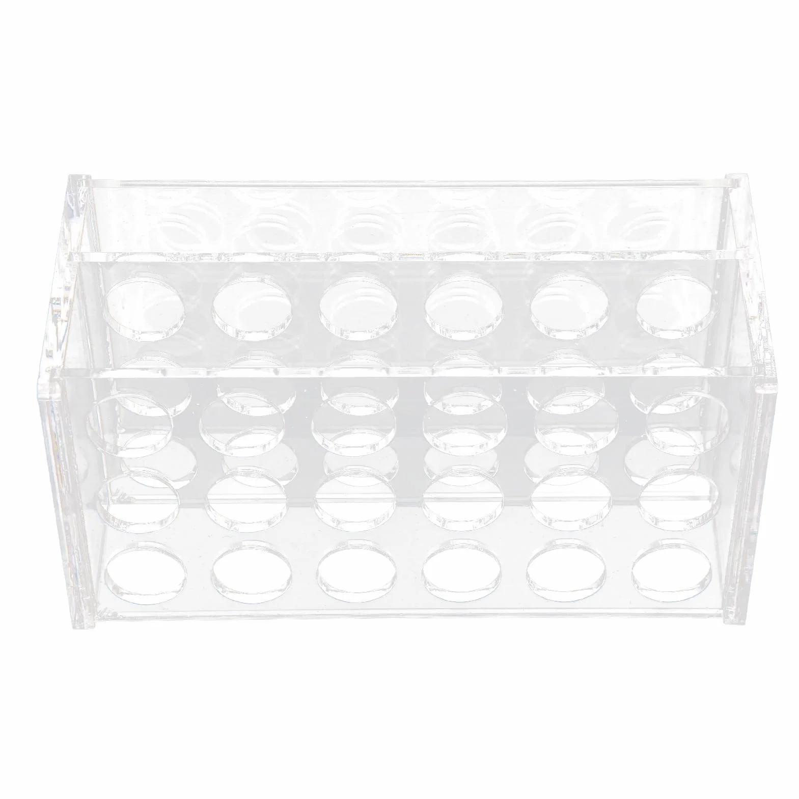 Soporte para tubos de ensayo de acrílico 18 orificios 17 mm transparente