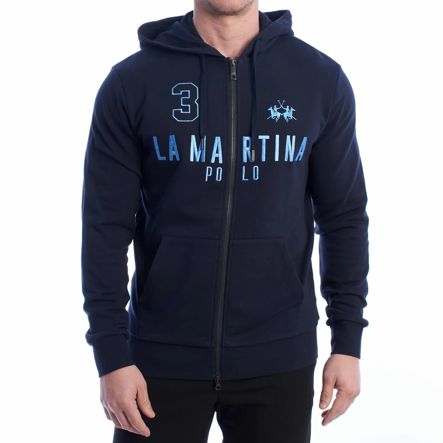 La Martina Sudadera Hombre con Cremallera y Capucha Regular Fit YMF305-FP568