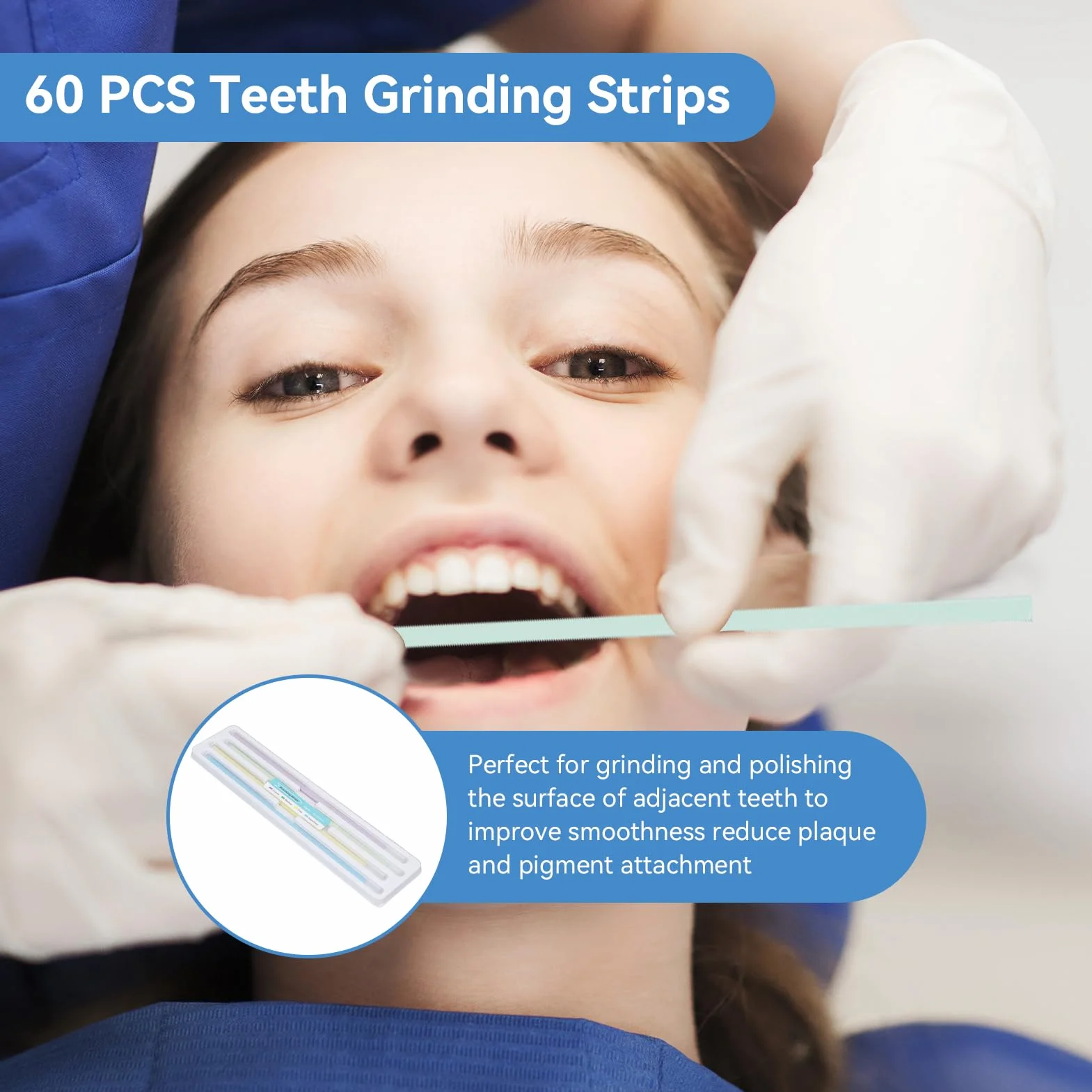 60 PCS Tiras De Pulido Dental Para Pulir Los Dientes, 4 Colores Resistente Al Desgaste Plástico Dental Papel De Lija Lima Dental Portátil