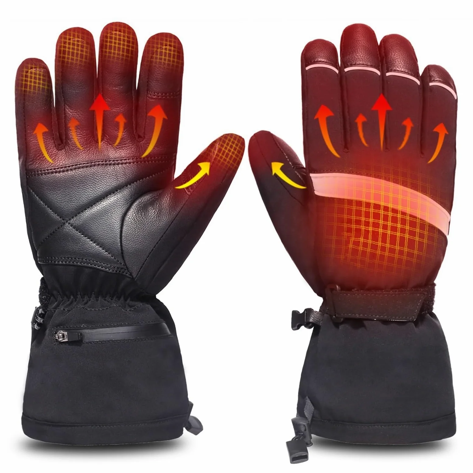 Guantes térmicos para hombre, diseño resistente al viento, impermeables, con pantalla táctil, funcionan con pilas, perfectos para actividades al aire libre de invierno, esquí, ciclismo y mucho más