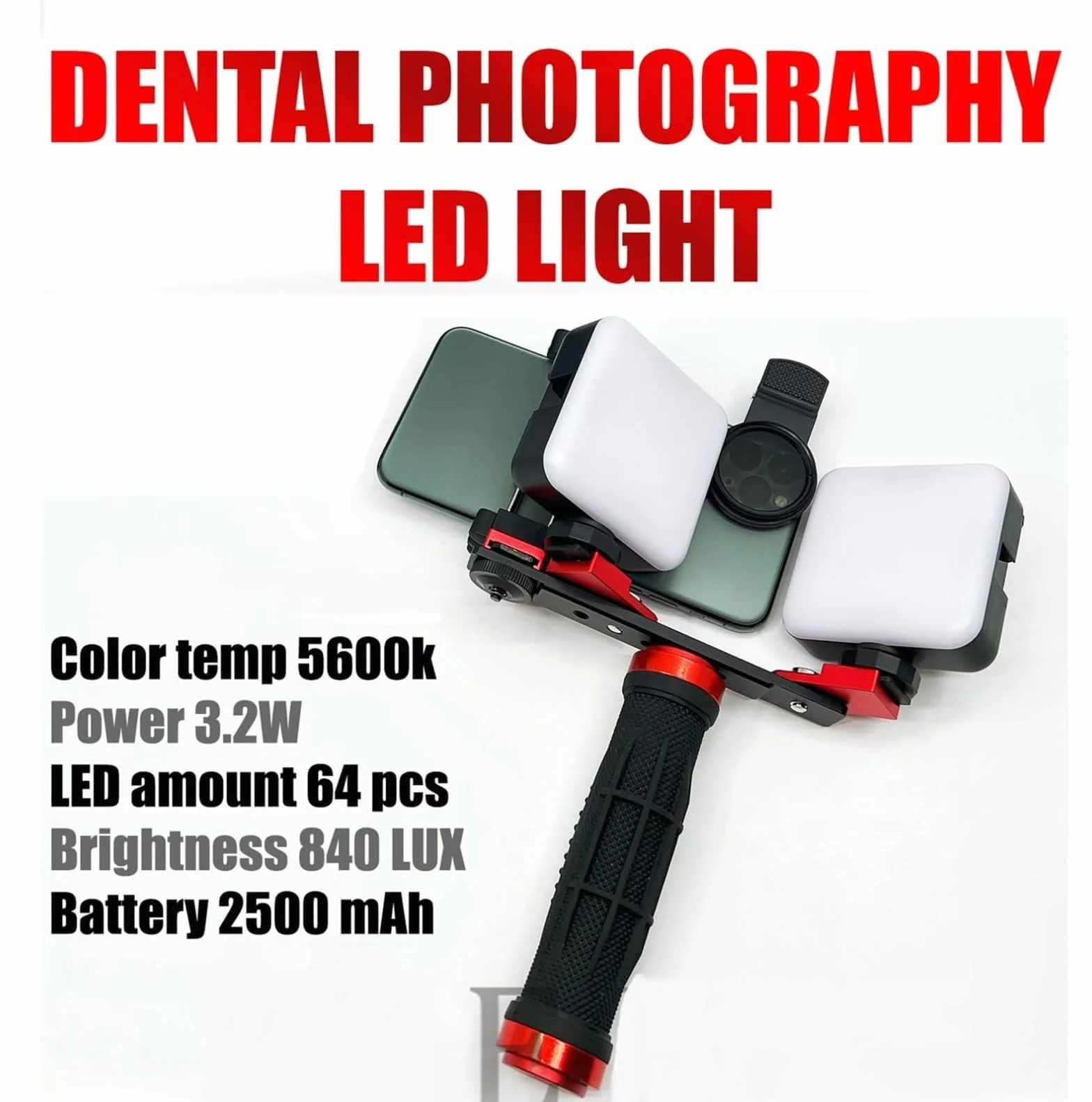 Kit de Iluminación Dental LED 360° Ajustable para Fotografía con Cámara de Teléfono Móvil