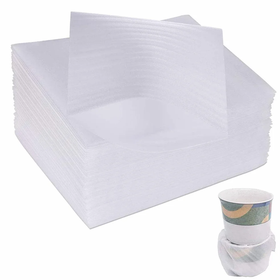 Bolsas de Embalaje de Espuma EPE Impermeable A Prueba Choques 50 Piezas para Vajilla Vasos Porcelana