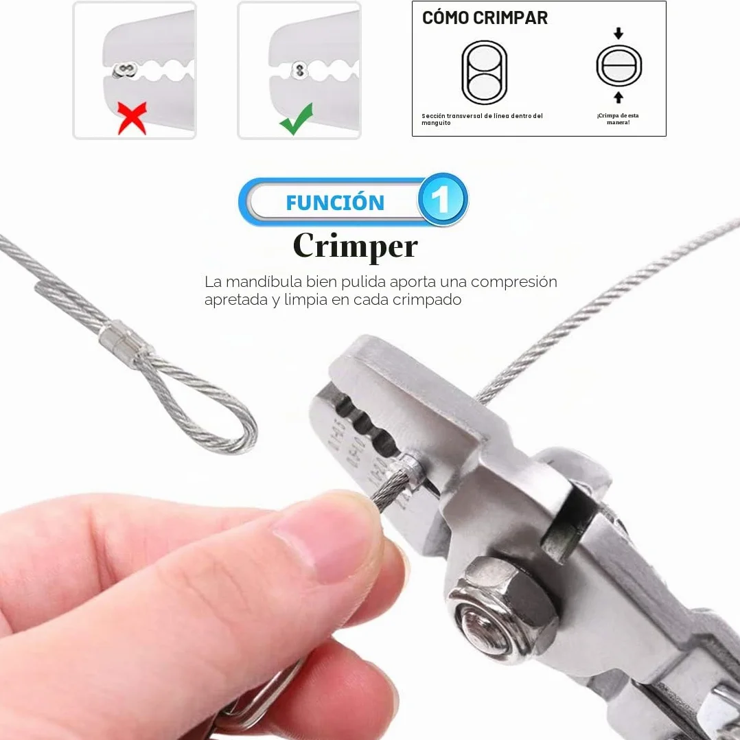 Glarks Crimpadora de cable de alambre, hasta 2,2 mm, 150 unidades, 3 tamaños, aluminio de doble manguito