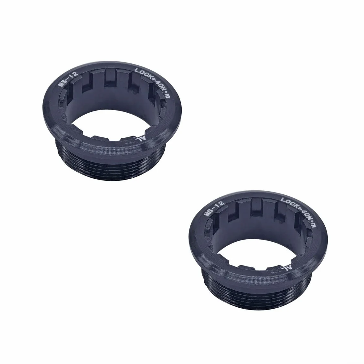 MicroSpline Anillo bloqueo casete bicicleta CNC aluminio 12 velocidades antideslizante ligero alta resistencia paquete 2 negro