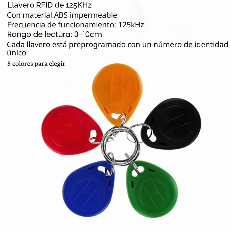 LUCINE 100 unidades 125 KHz RFID Llaveros TK4100 EM4100 para control de acceso