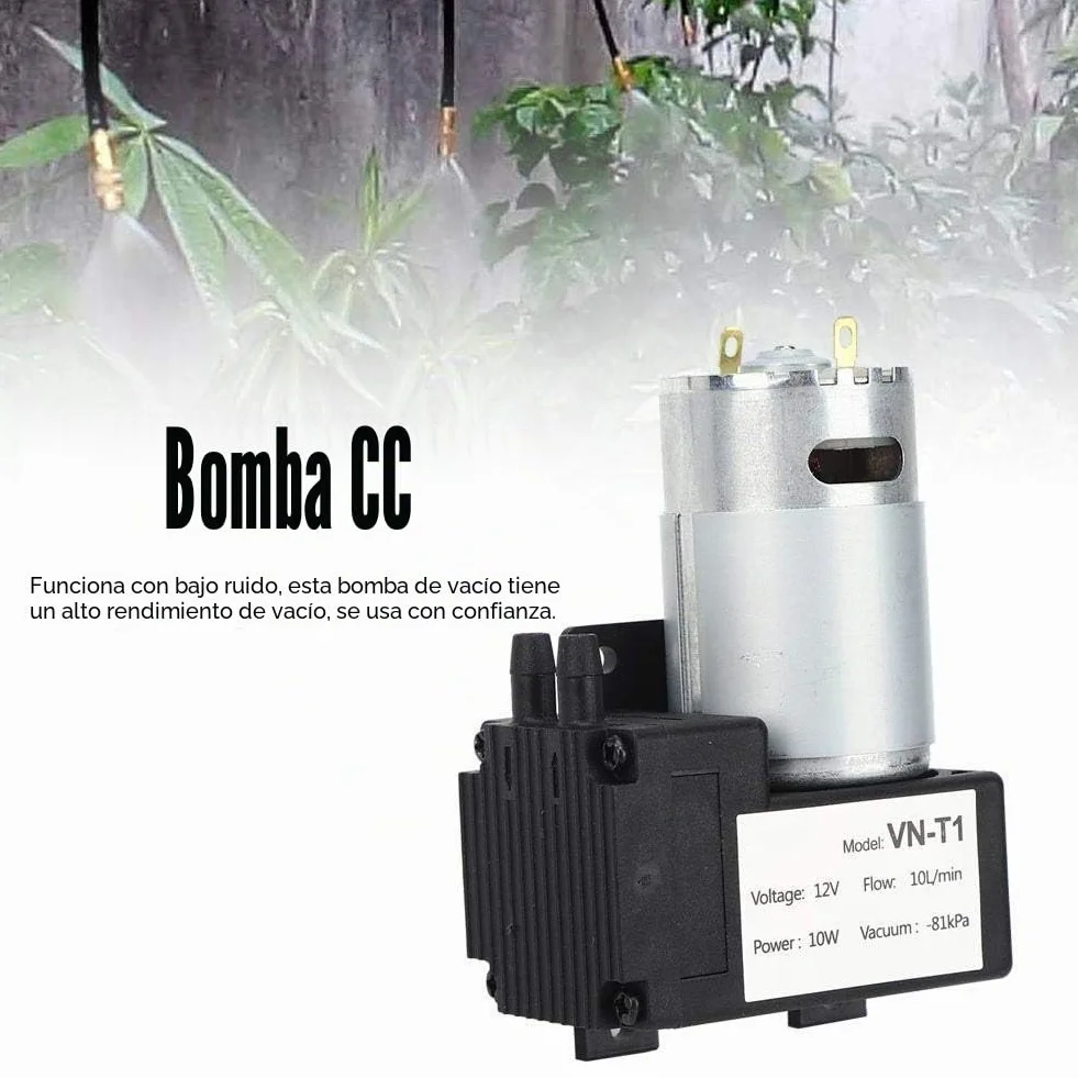Bomba de vacío DC 12V 10L/min VN-T1 Compresor de aire silencioso