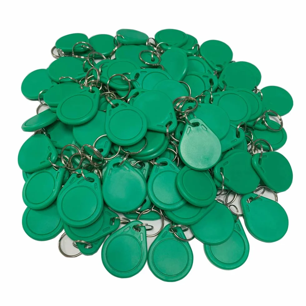 13.56MHz RFID Keyfobs Control de Acceso MF 1k Llaveros NFC (Paquete de 100) Verde