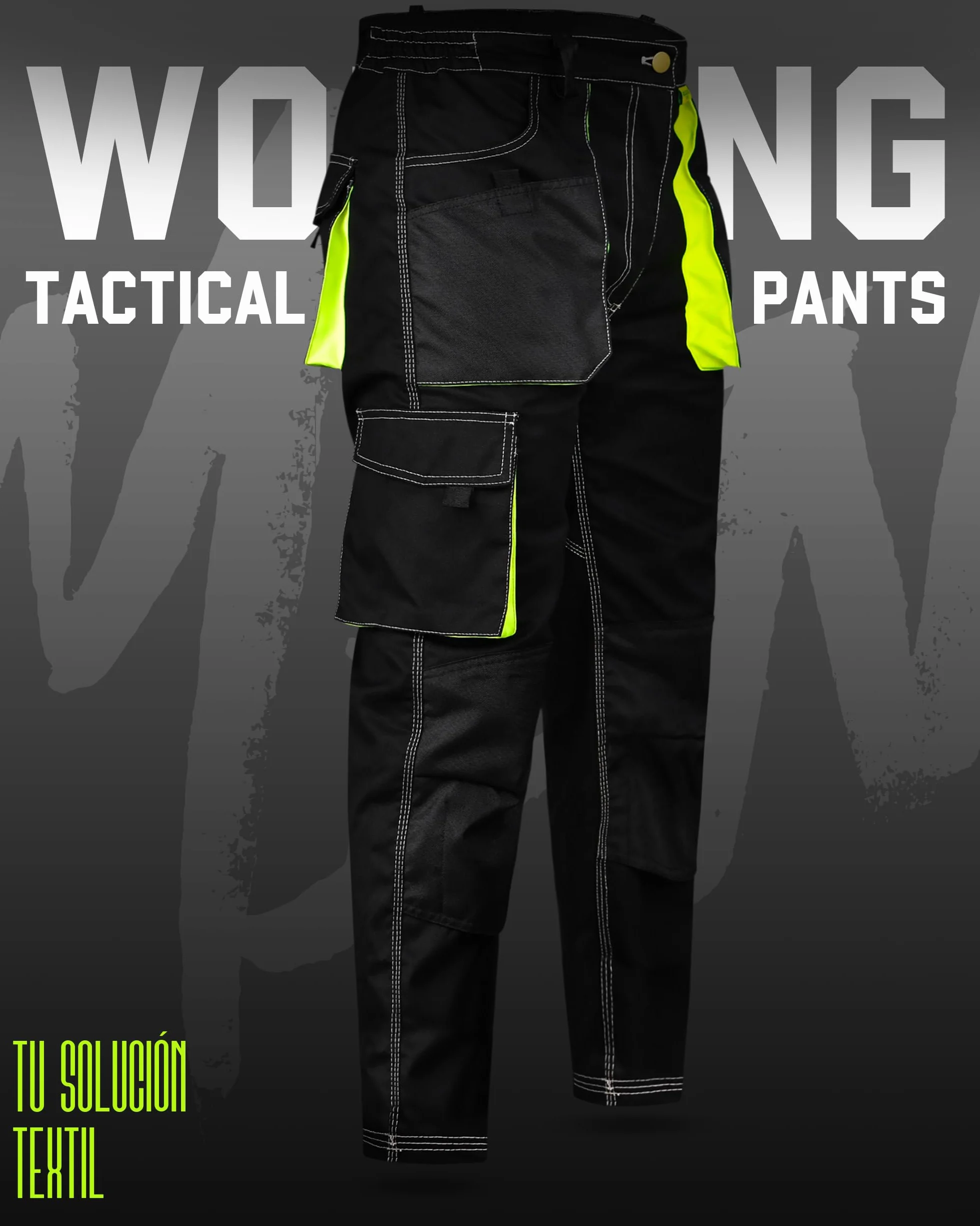 Pantalón de Trabajo Cargo Multibolsillos con Bolsillos de Rodilleras para Hombre