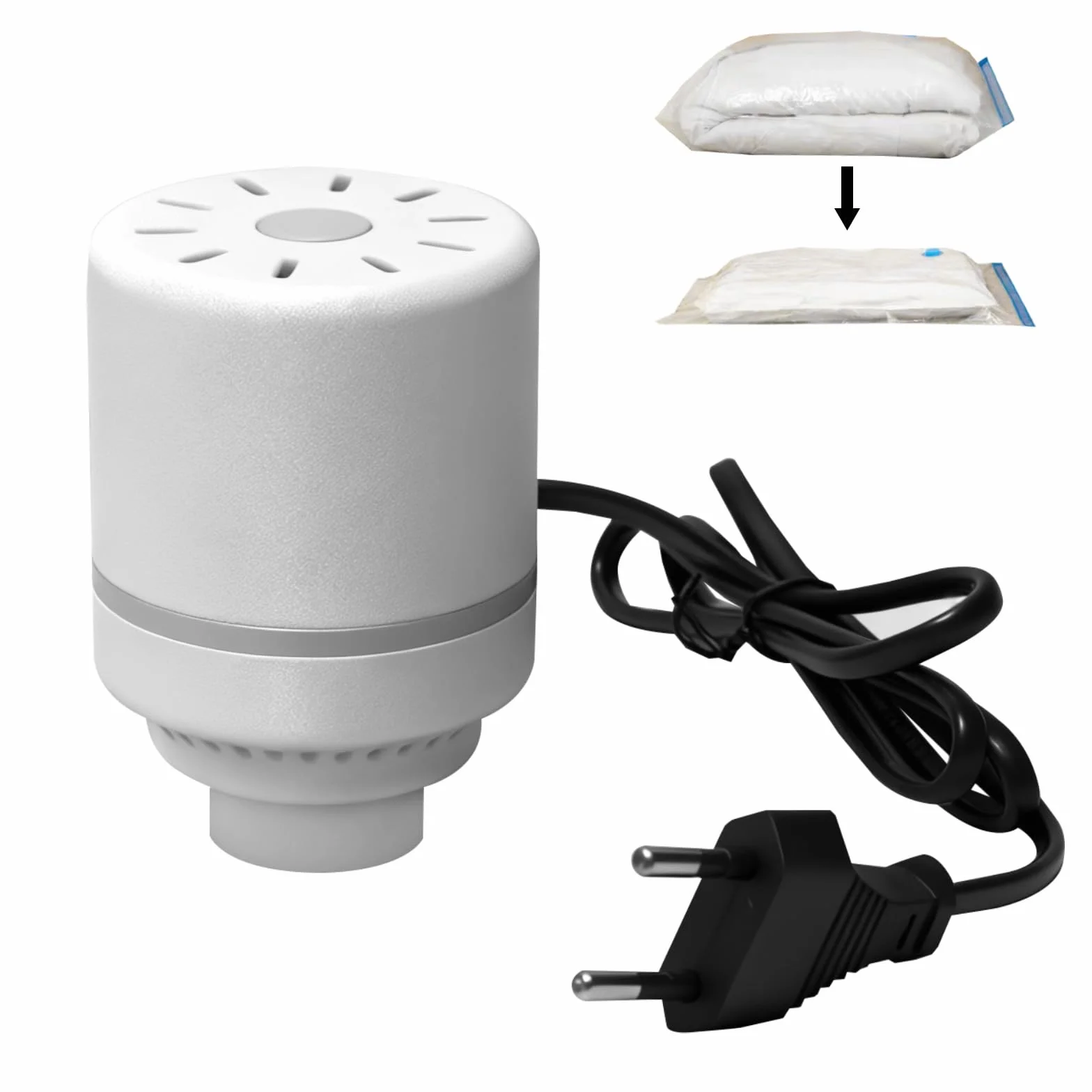 Bomba Vacío Eléctrica Portátil para Bolsas Ropa Viaje, Compacta y Potente