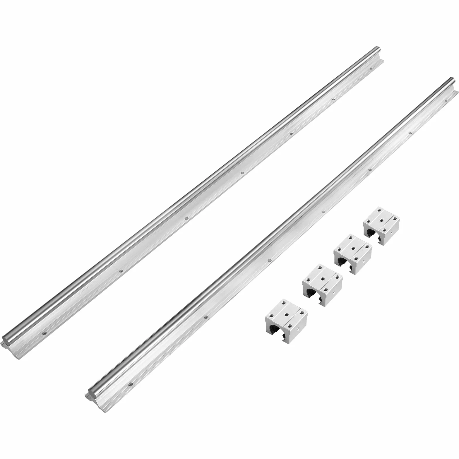 VEVOR Riel de Guía Lineal SBR20 800 mm con 4 Bloques SBR20UU para CNC Router Torno Impresora