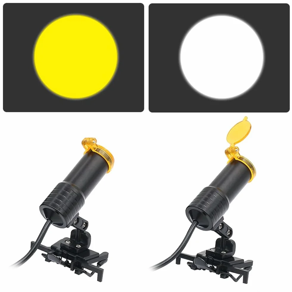 Filtro Amarillo para Lámpara de Luz LED para Cabeza Lupas Dentales Iluminación de Laboratorio