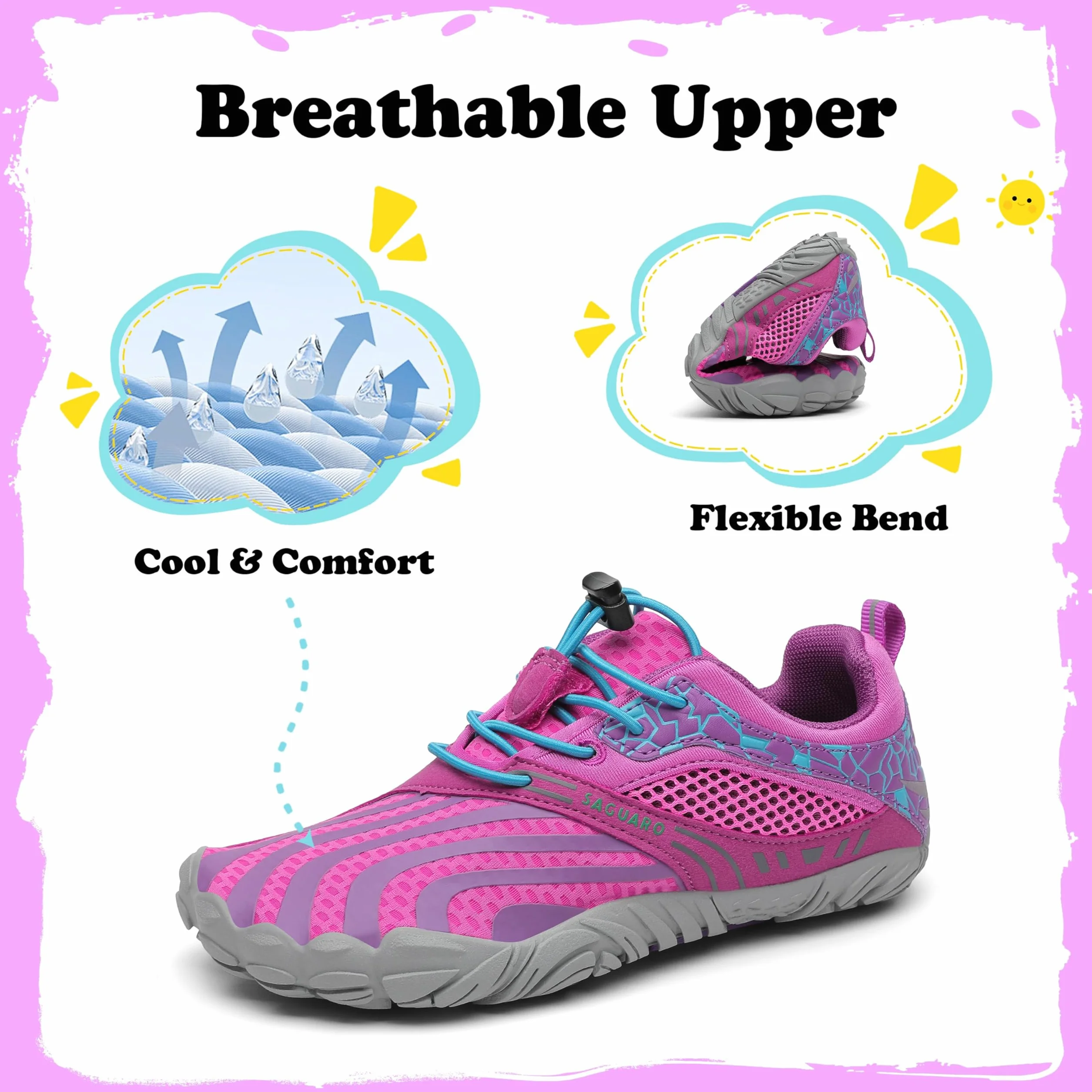 SAGUARO Niños Zapatos de Agua Antideslizante Escarpines Secado Rápido 24-36 EU
