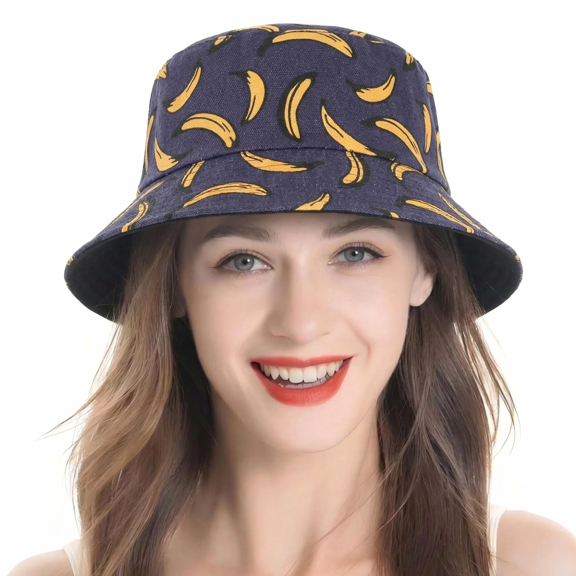 ZLYC Sombrero de Pesca para Mujer, Sombrero de Pescador de Verano, Sombrero de Frutas, Sombrero de Sol, Sombrero de Pesca