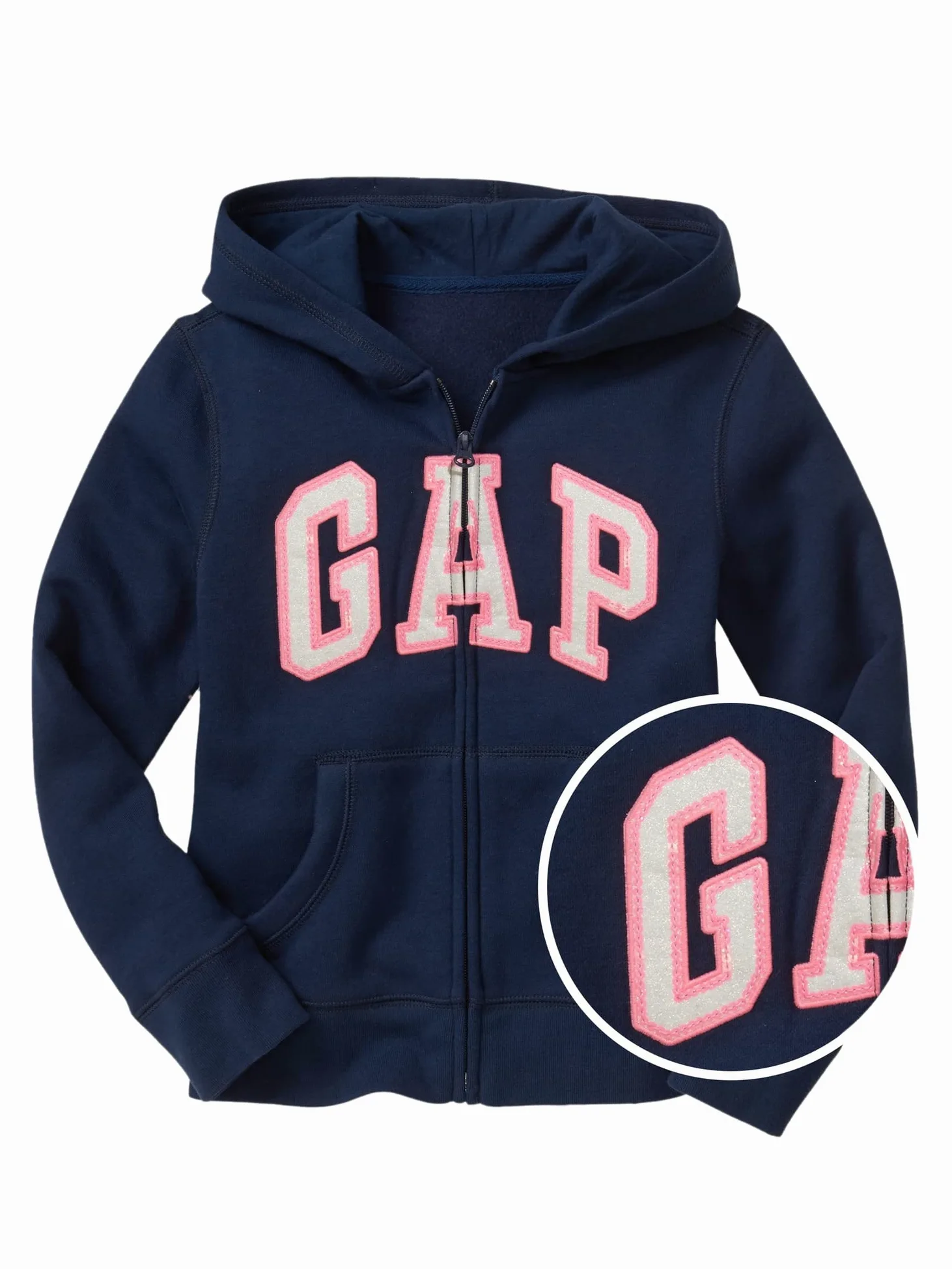 GAP Logo Hoodie Hooded Full Zip Sweatshirt Sudadera con Capucha Niñas y Chicas