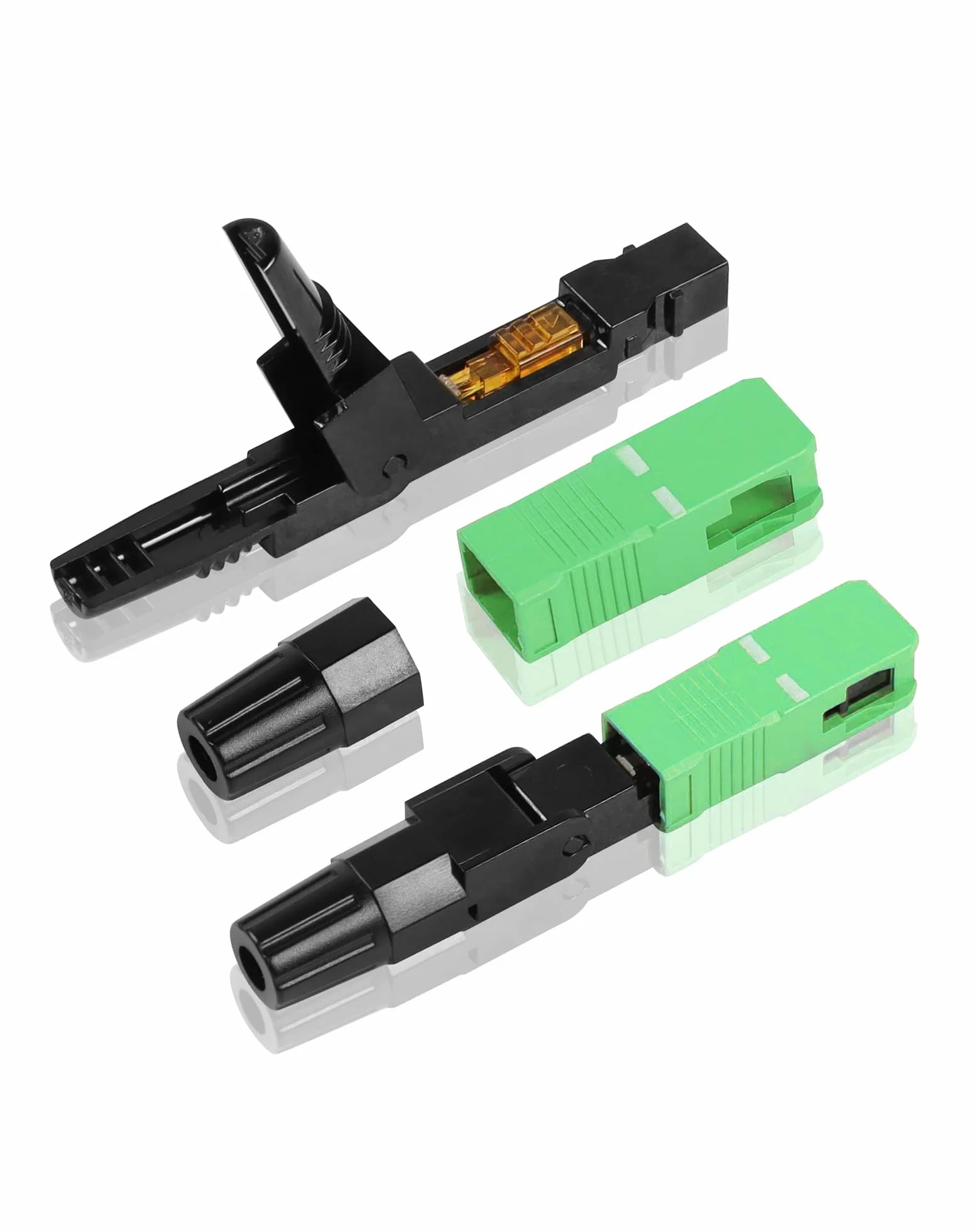 YAODHAOD Conector óptico FTTH SC APC, conector rápido de fibra óptica modo único para red CATV