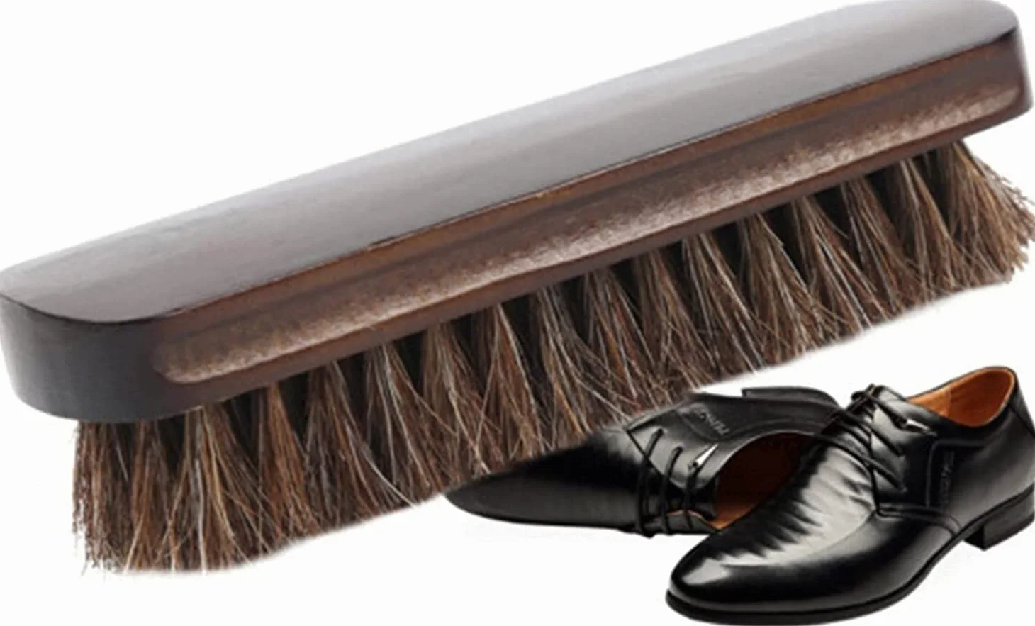 Cepillo for Zapatos, Limpieza del hogar Cepillo for Zapatos de Crin Multifuncional Mango de Madera Pulida Cepillo for Botas Suaves de Cuero Natural