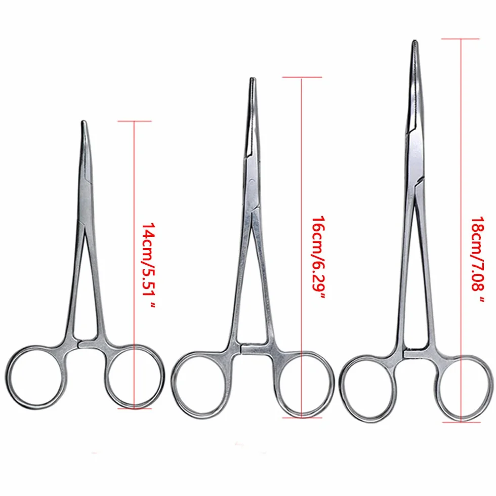 Pinzas hemostáticas curvadas de acero inoxidable 16 cm para anzuelos
