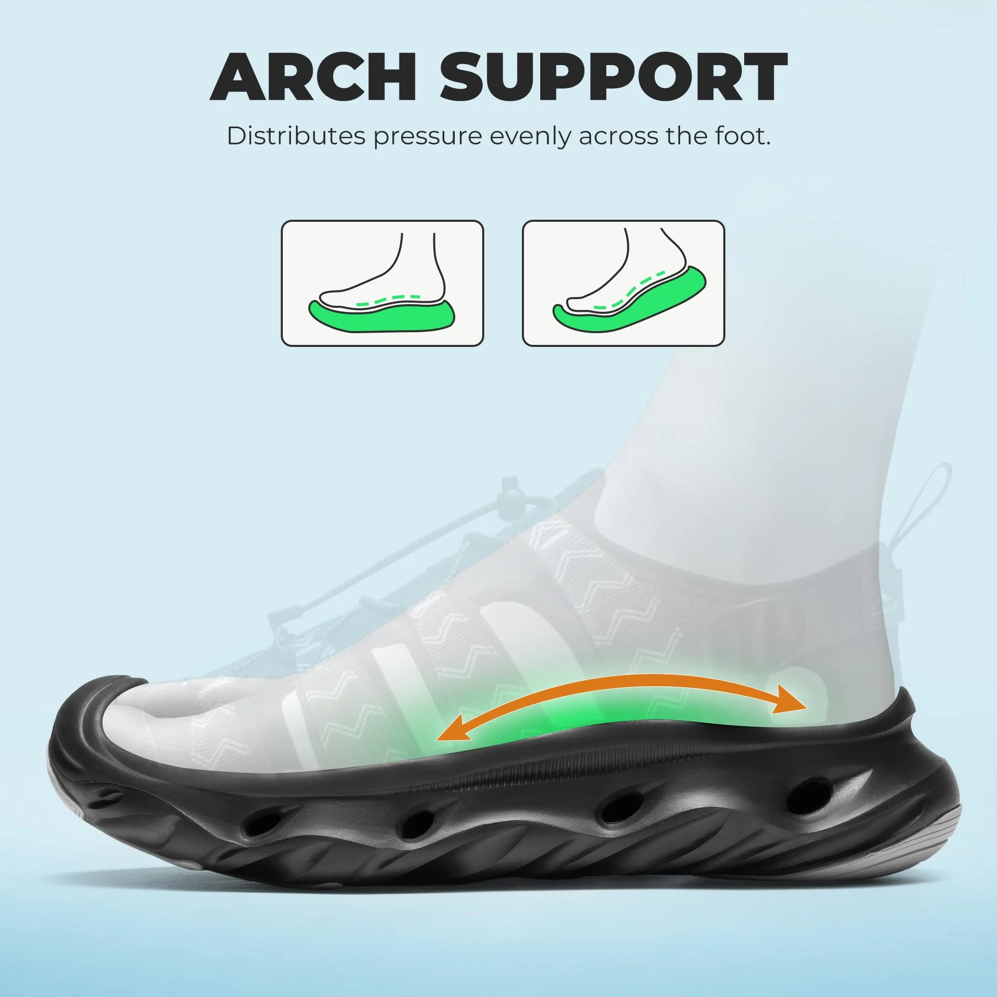 NORTIV 8 Sandalias Deportivas Hombre Senderismo Antideslizante Punta Ancha Protector Zapatos Trekking Playa Piscina Seco Rápido