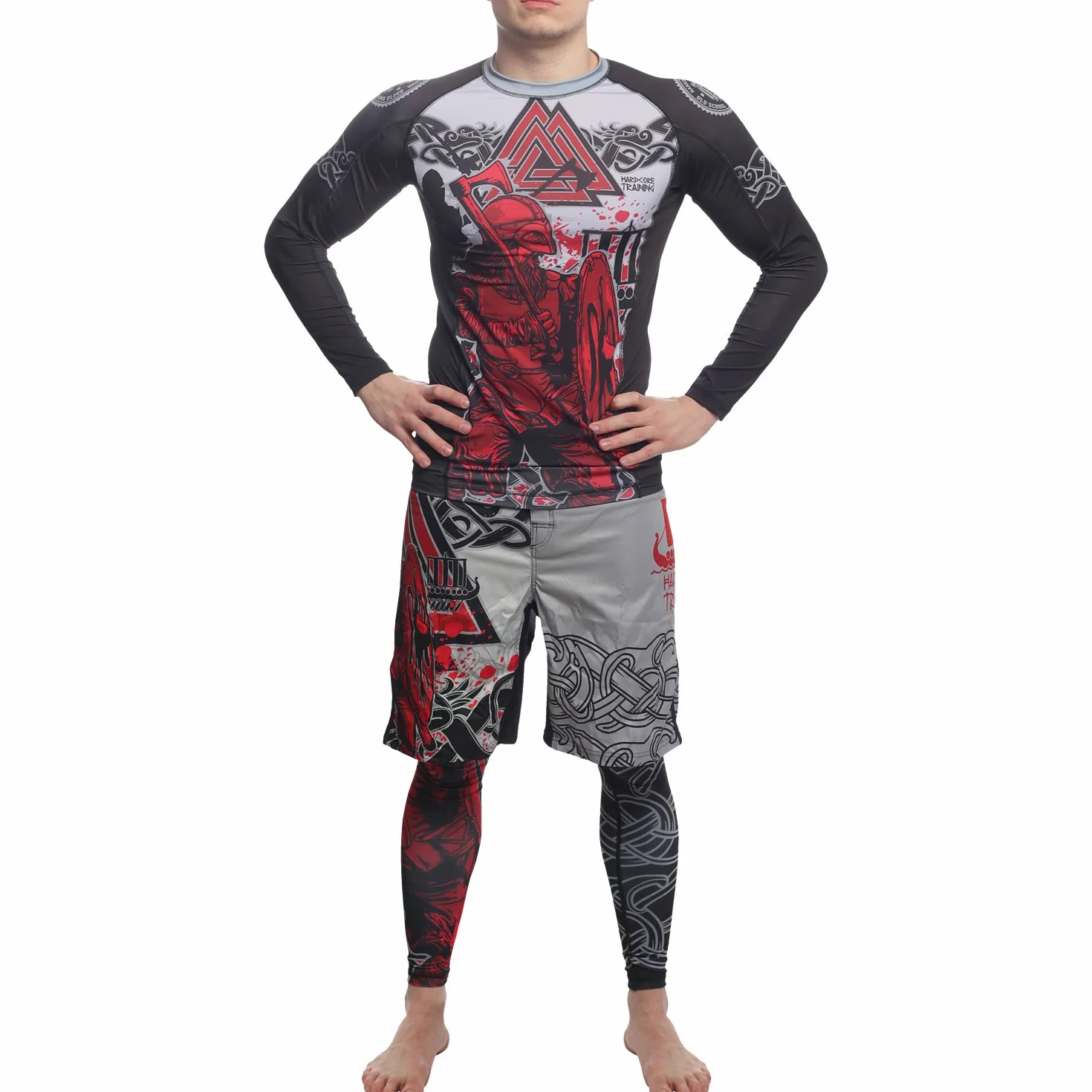Hardcore Training Fight Shorts Hombre Pantalones Cortos MMA BJJ Boxeo Grappling Fitness No Gi