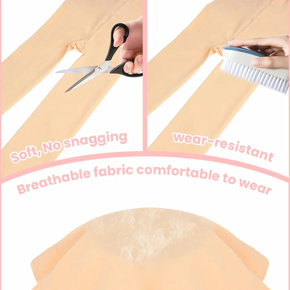 Medias de Ballet Convertibles para Niña 90D 3Pcs Rosa Carne
