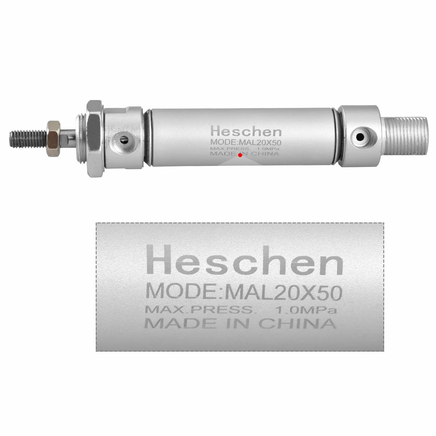 Heschen cilindro de aire delgado neumático MAL 20-50 PT1/8'' 20 mm 50 mm doble acción