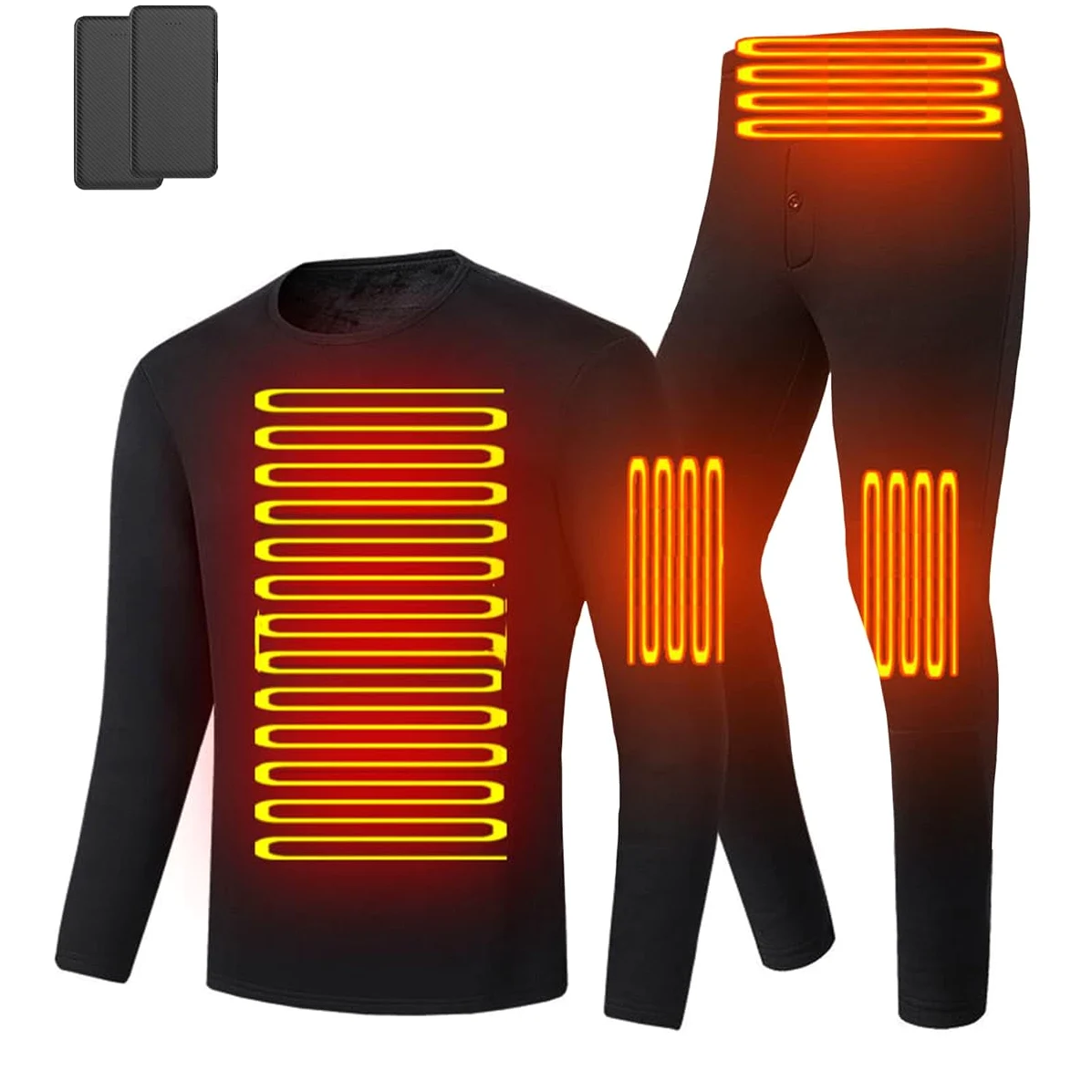 Ropa Interior térmica con calefacción eléctrica por USB, Control de 3 temperaturas, para Hombre, para Esquiar