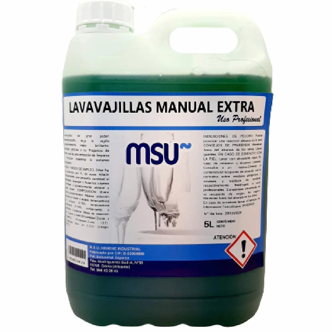 Lavavajillas Manual Extra de 5 Litros con Fragancia de Limón - Limpiador Potente para Cocina