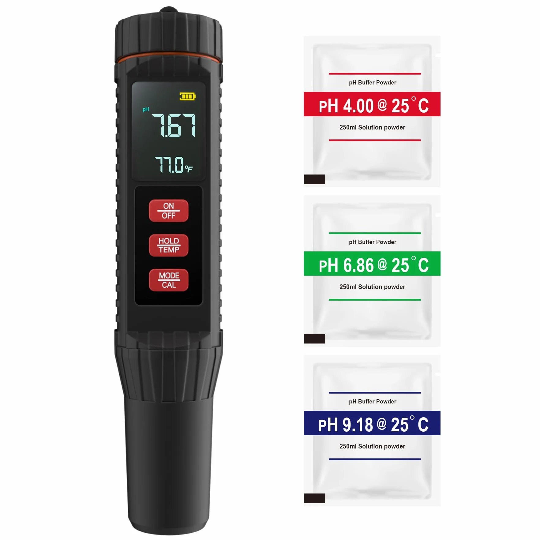 Forever Speed Medidor de pH Agua 7 en 1 pH Meter pH/TDS/EC/ORP/SALT/S.G./TEMP Alta Precisión para Piscina Acuario