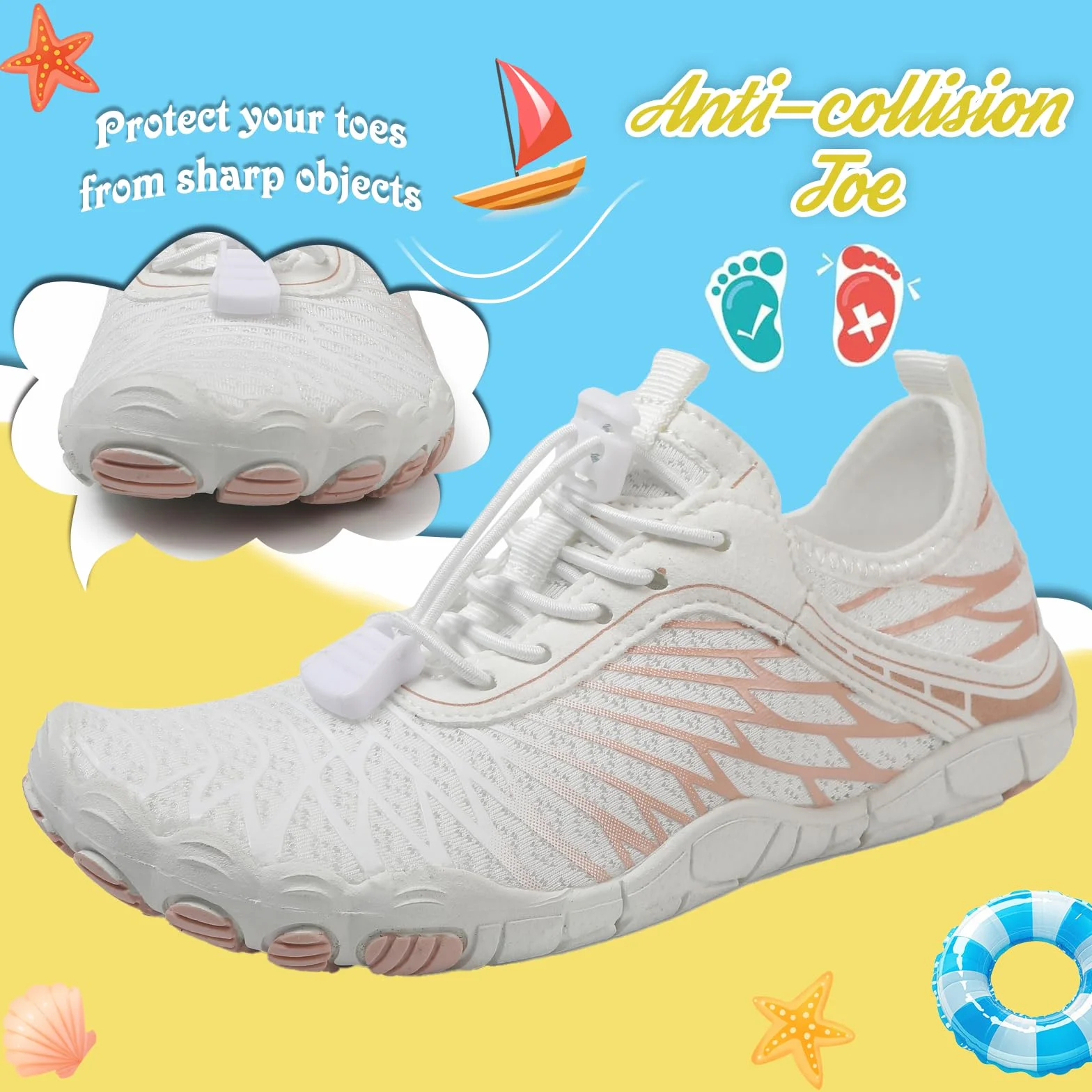 AONETIGER Zapatos descalzos para niños, transpirables, de secado rápido, antideslizantes, tallas 26-35