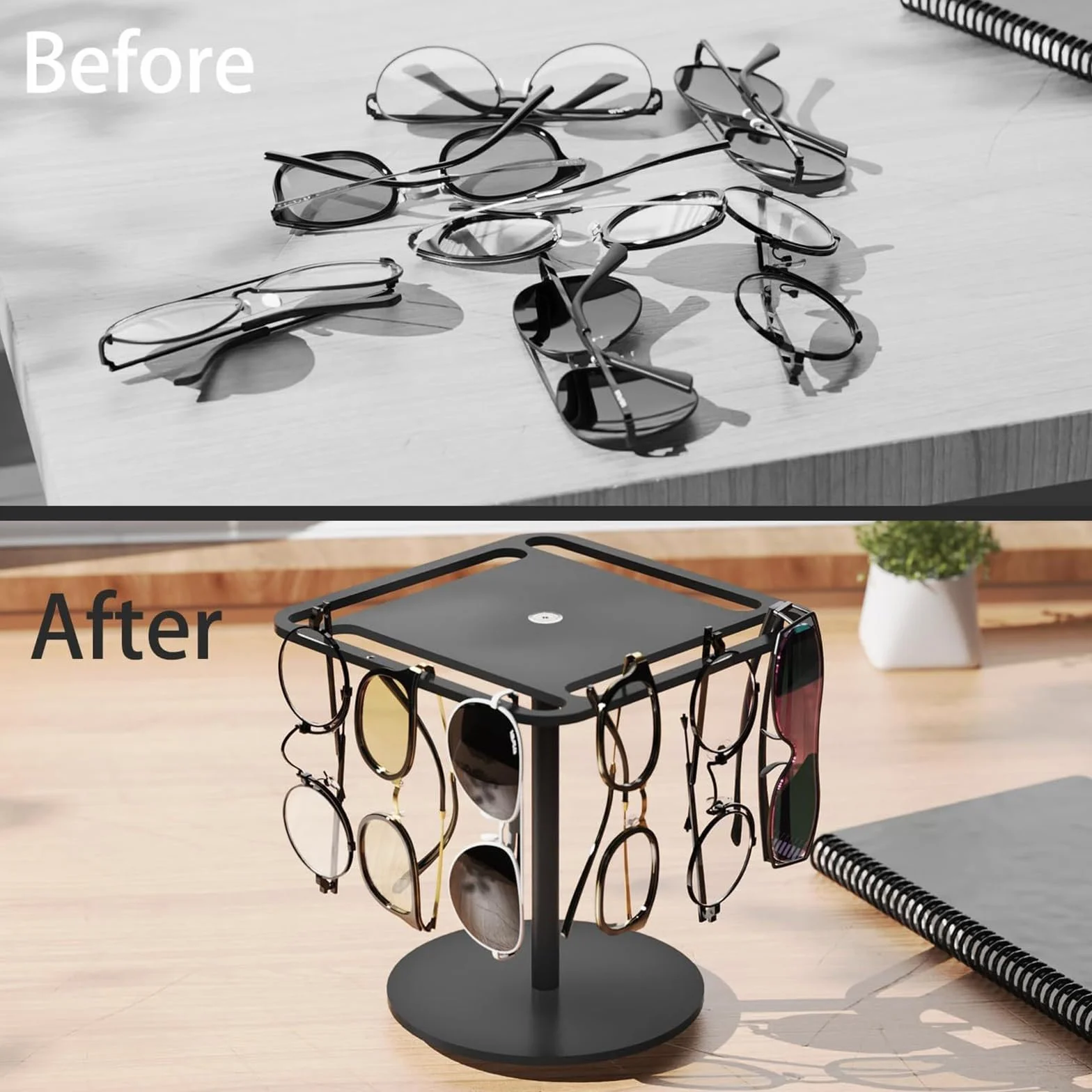 Soporte Giratorio Acrílico para Gafas de Sol, Relojes y Pulseras