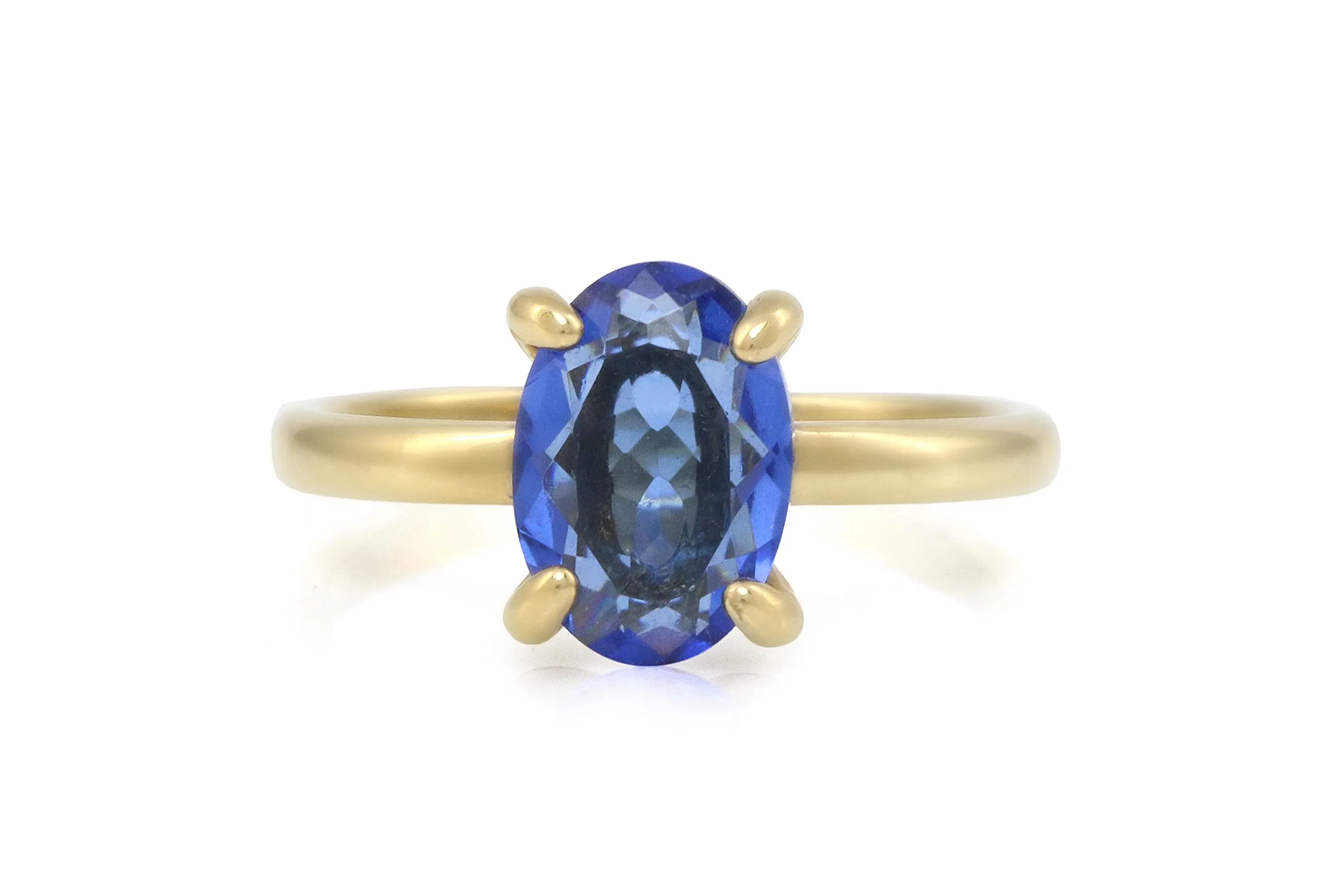 Delicado Anillo de Zafiro Azul - Anillos de Compromiso para Mujeres Hechos a Mano, Anillos de Boda, Anillos de Moda - Anillos Ovalados Clásicos - Anillo de Zafiro de Nacimiento de Septiembre