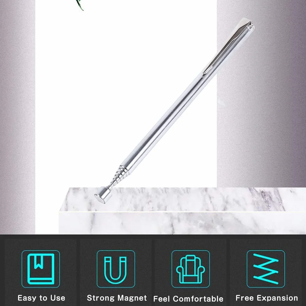 POFET 2 telescopic magnetic pick-up tools 66 cm, extendable rod, silver