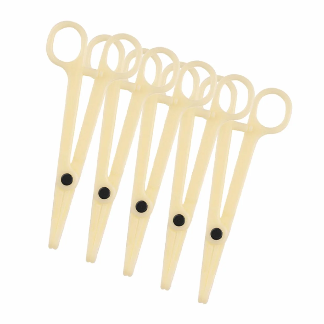 VALICLUD 5 piezas pinzas redondas desechables esterilizadas piercing forceps para labios nariz ombligo cejas