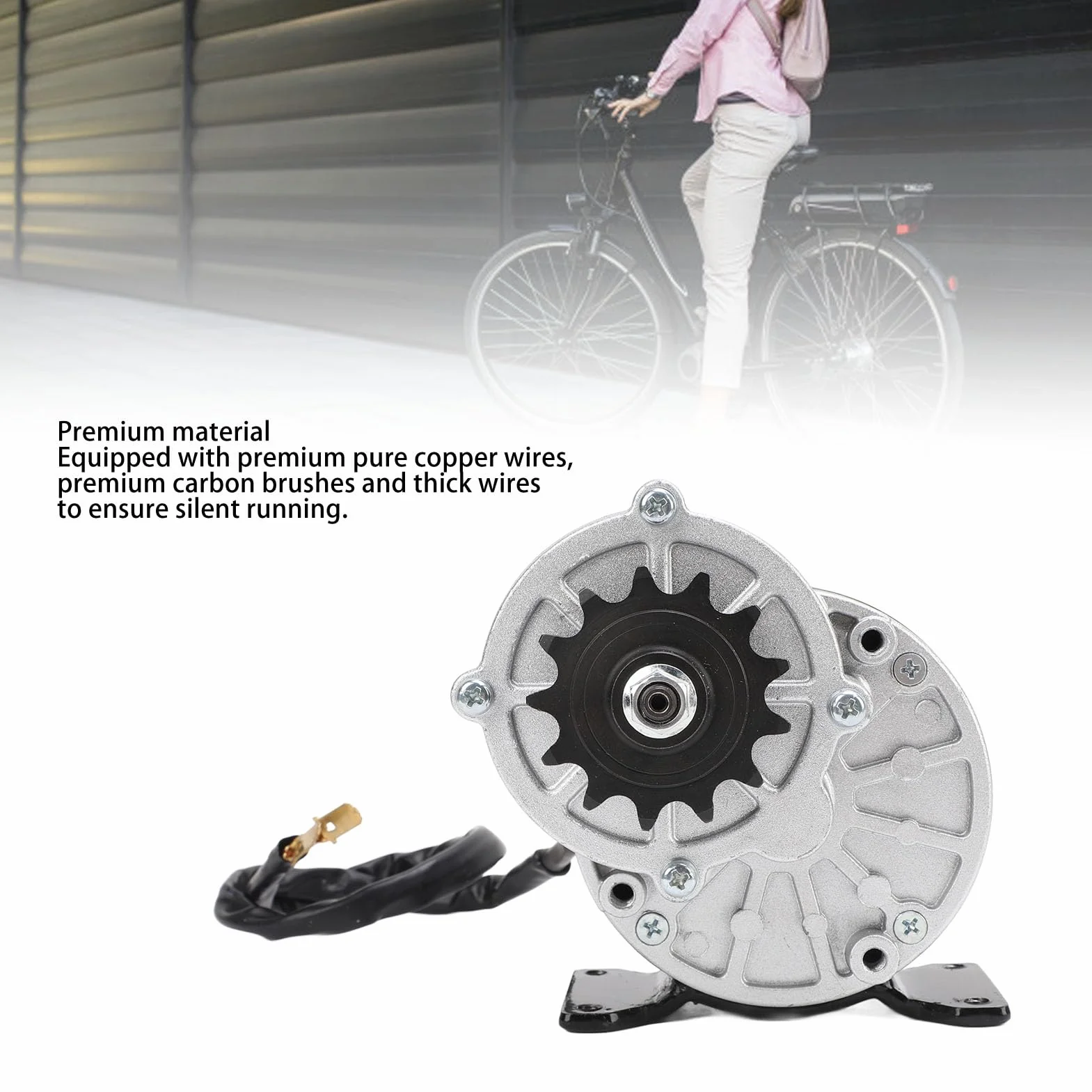 Motor Eléctrico de Reducción de Engranajes 36V 350W MY1016Z3 con Piñón de 13 Dientes