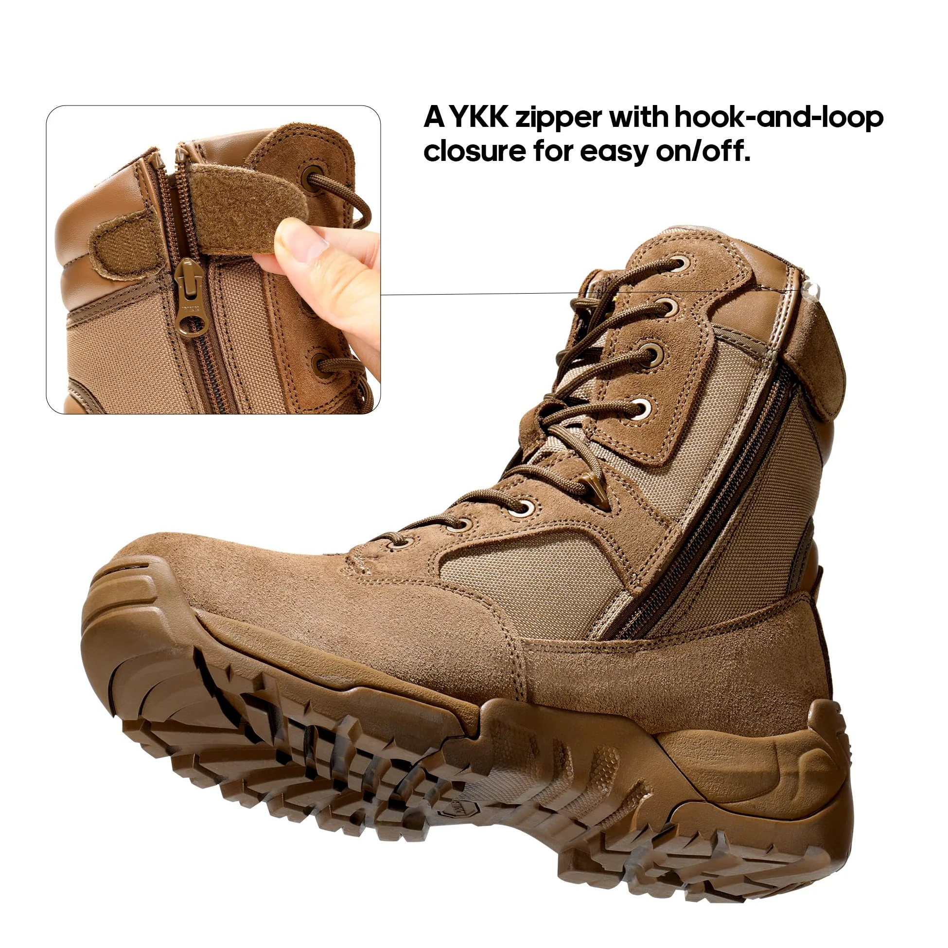 NORTIV 8 Botas de Trabajo Tácticas Militares para Hombre Botas Policiales Senderismo Motocicleta Botas Combate