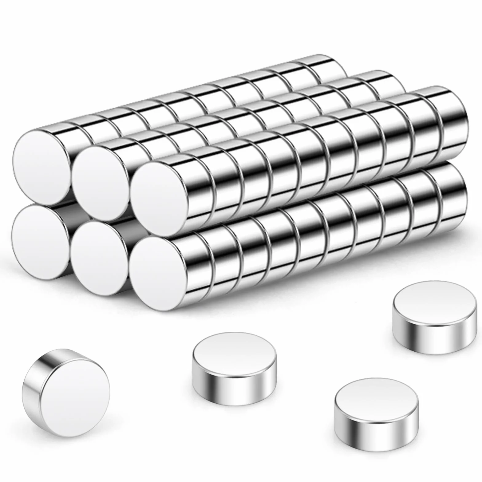 Imanes pequeños N45 de 2 x 1 mm, paquete de 60 imanes redondos para manualidades