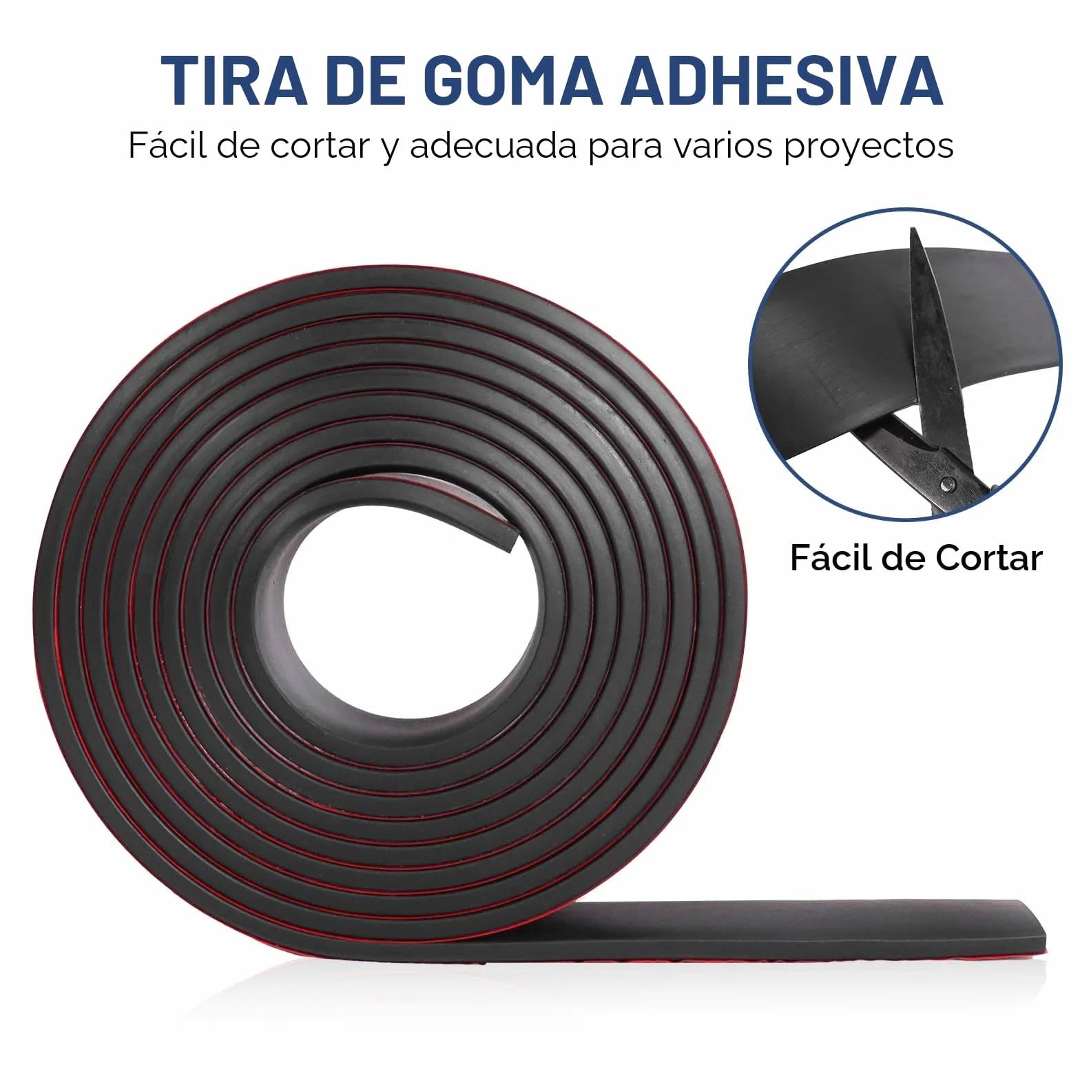 Plancha Goma Adhesiva Rollo de Caucho Neopreno 25mm x 1.5mm x 3m Antivibración Antideslizante