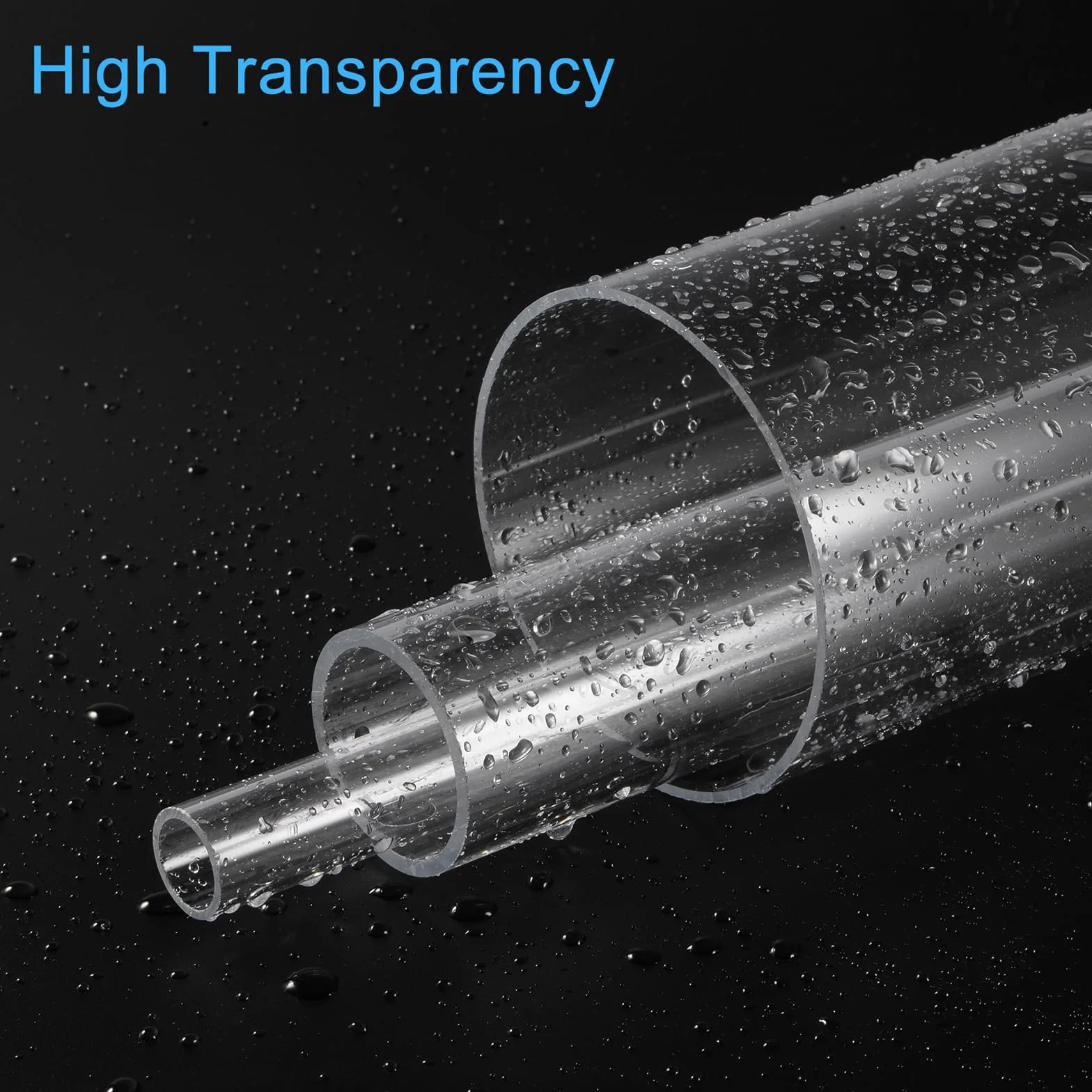 sourcing map Tubo de Plástico Policarbonato Rígido Transparente 12mm ID 13mm OD 245mm Alto Impacto