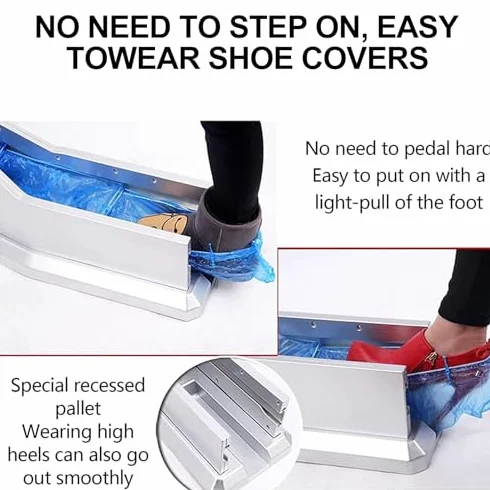 Dispensador automático de la cubierta del zapato para el hogar y la oficina, la máquina portátil de los sobreespirados de plástico sostiene 50 cubiertas, herramienta de protección del piso higiénica p