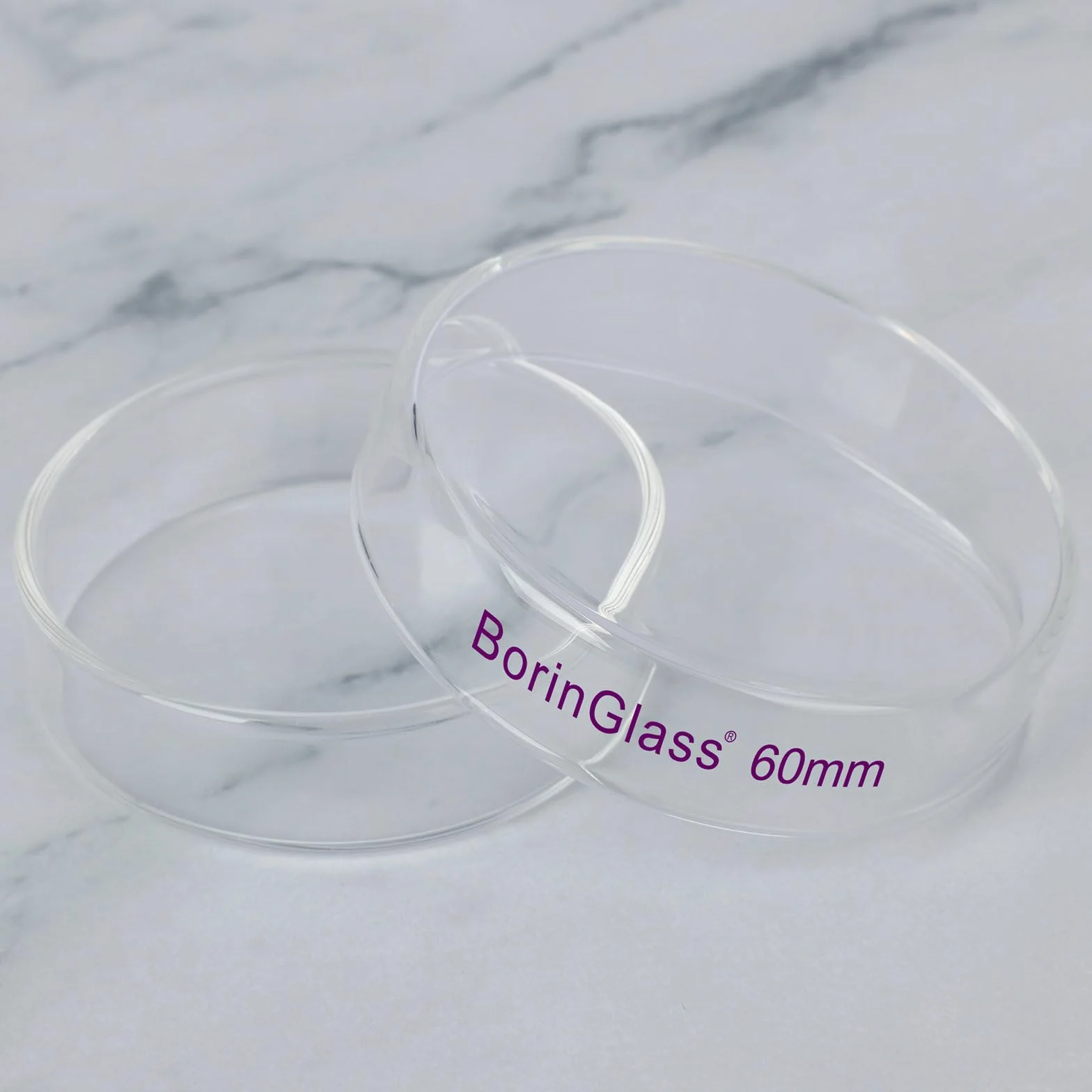 Platos de Petri de vidrio borosilicato 60 mm, paquete de 5, laboratorio