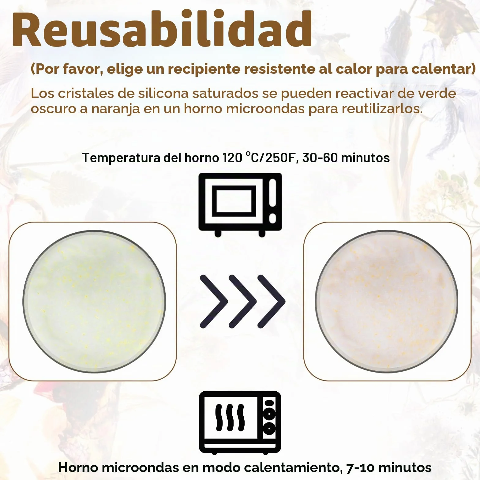 Gel de sílice para secar flores 500g desecante paquetes