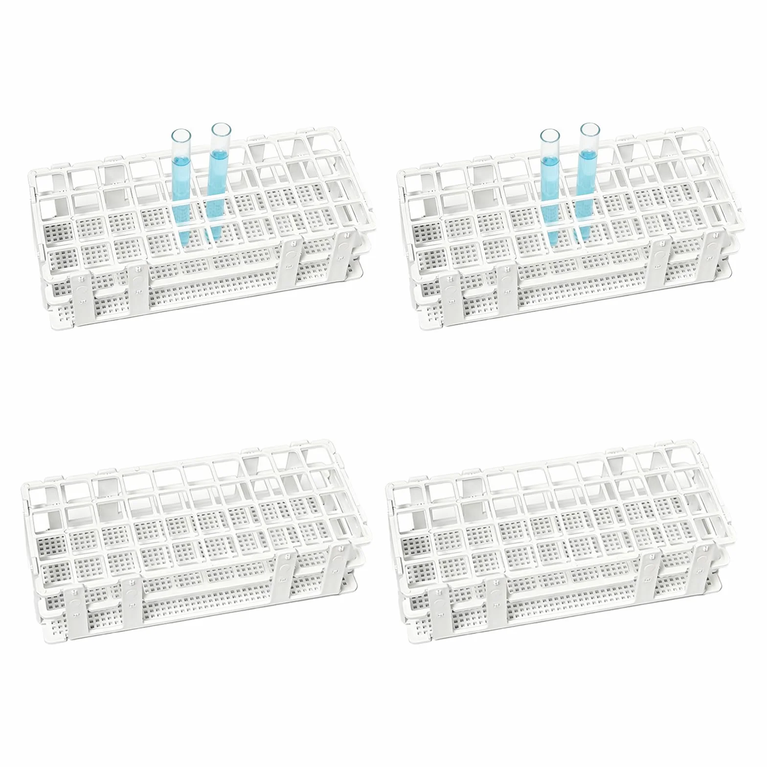 Soporte de Tubos de Ensayo Plastico 40 Agujeros 20 mm Desmontable para Laboratorio Ciencia