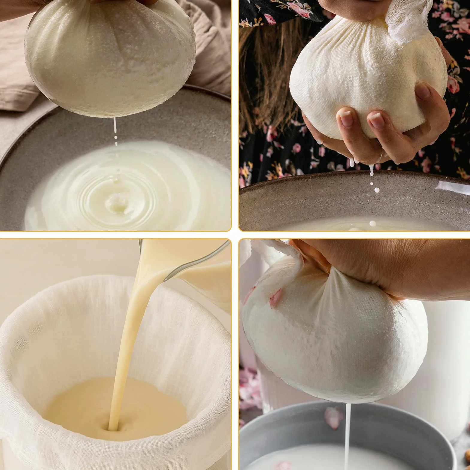 Bolsas de filtro reutilizables 20x30 cm nailon lavables para leche de nueces