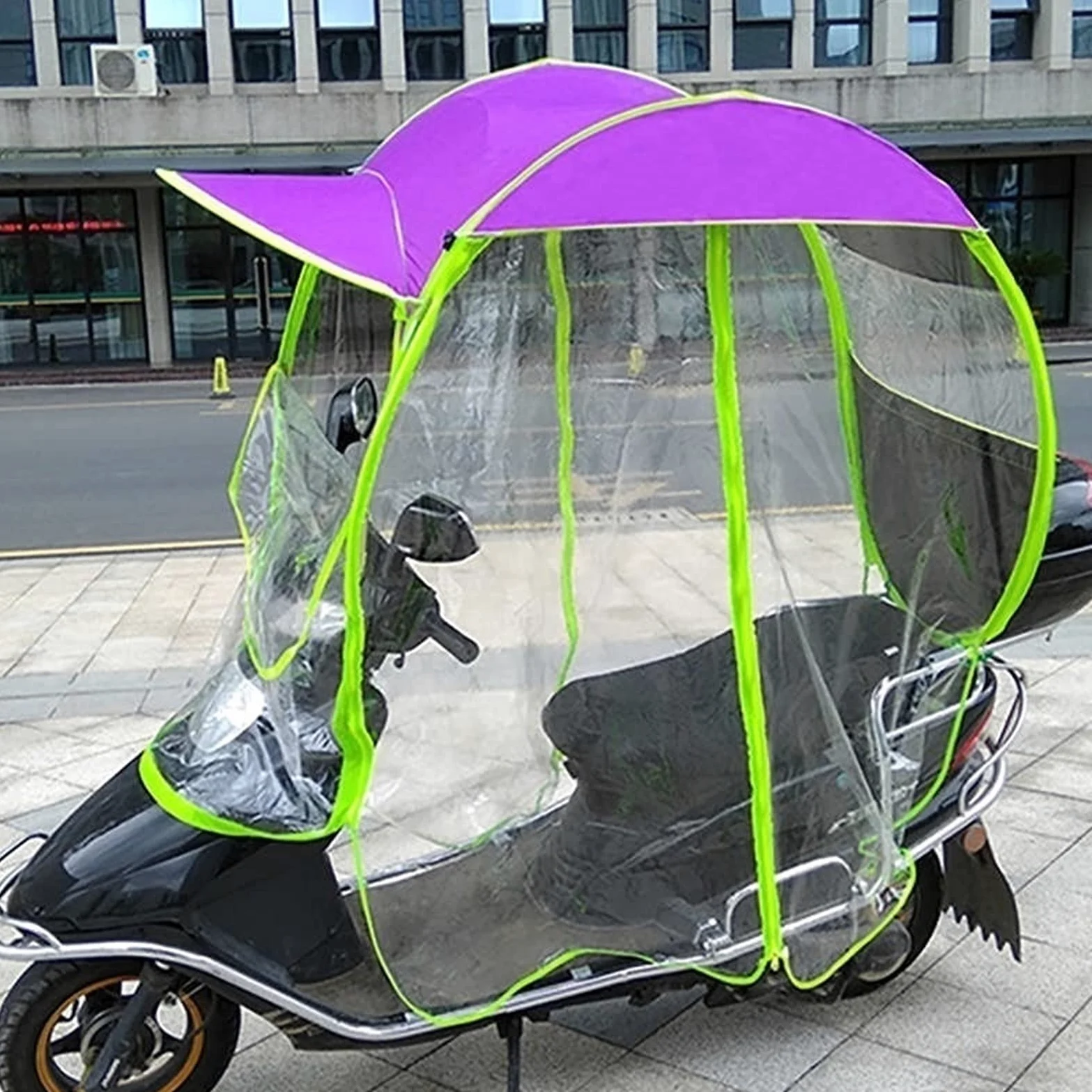Universal Car Motor Scooter Paraguas Movilidad Parasol Cubierta para la Lluvia Impermeable, Scooter Plegable Movilidad Scooter Canopy (Rosa)