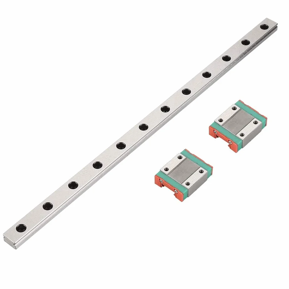 Riel De Guía Lineal En Miniatura MGN12 300mm 12mm Ancho 2 Bloques Deslizantes MGN12B Contacto 4 Puntos