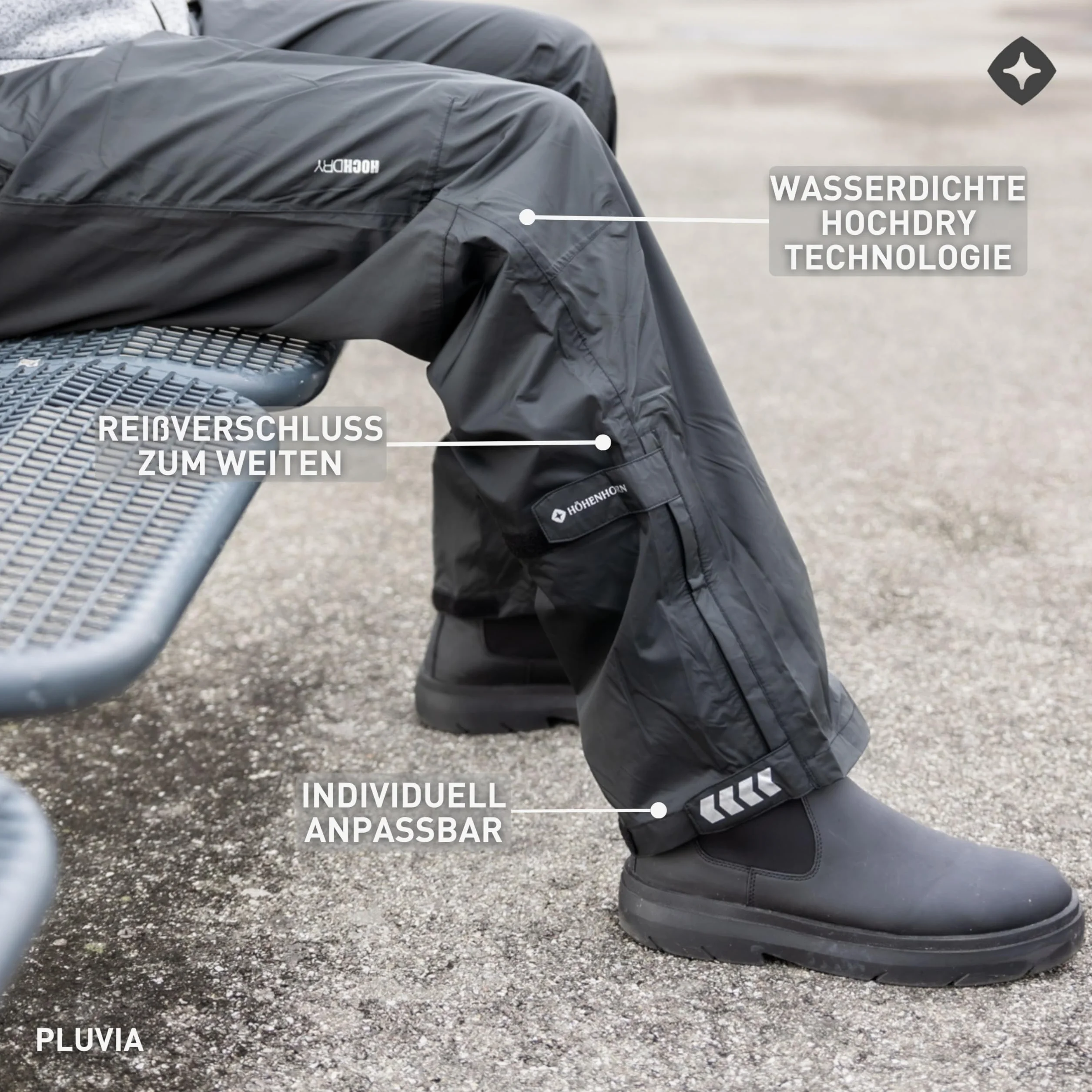 Höhenhorn Pluvia - Pantalones de lluvia para hombre, impermeables, transpirables, con bolsa de transporte