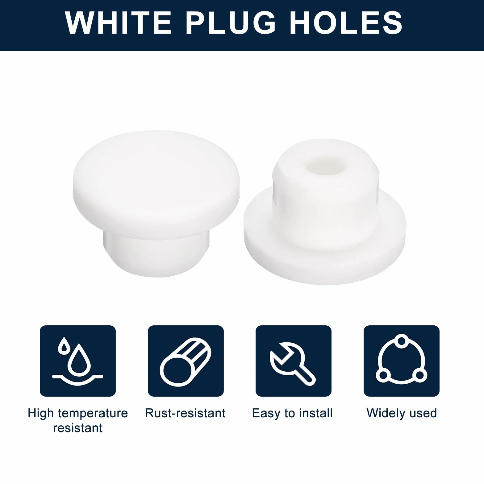 QUARKZMAN Tapones Blancos para Orificios T15, Tapón de Goma Impermeable 15mm/0.59"