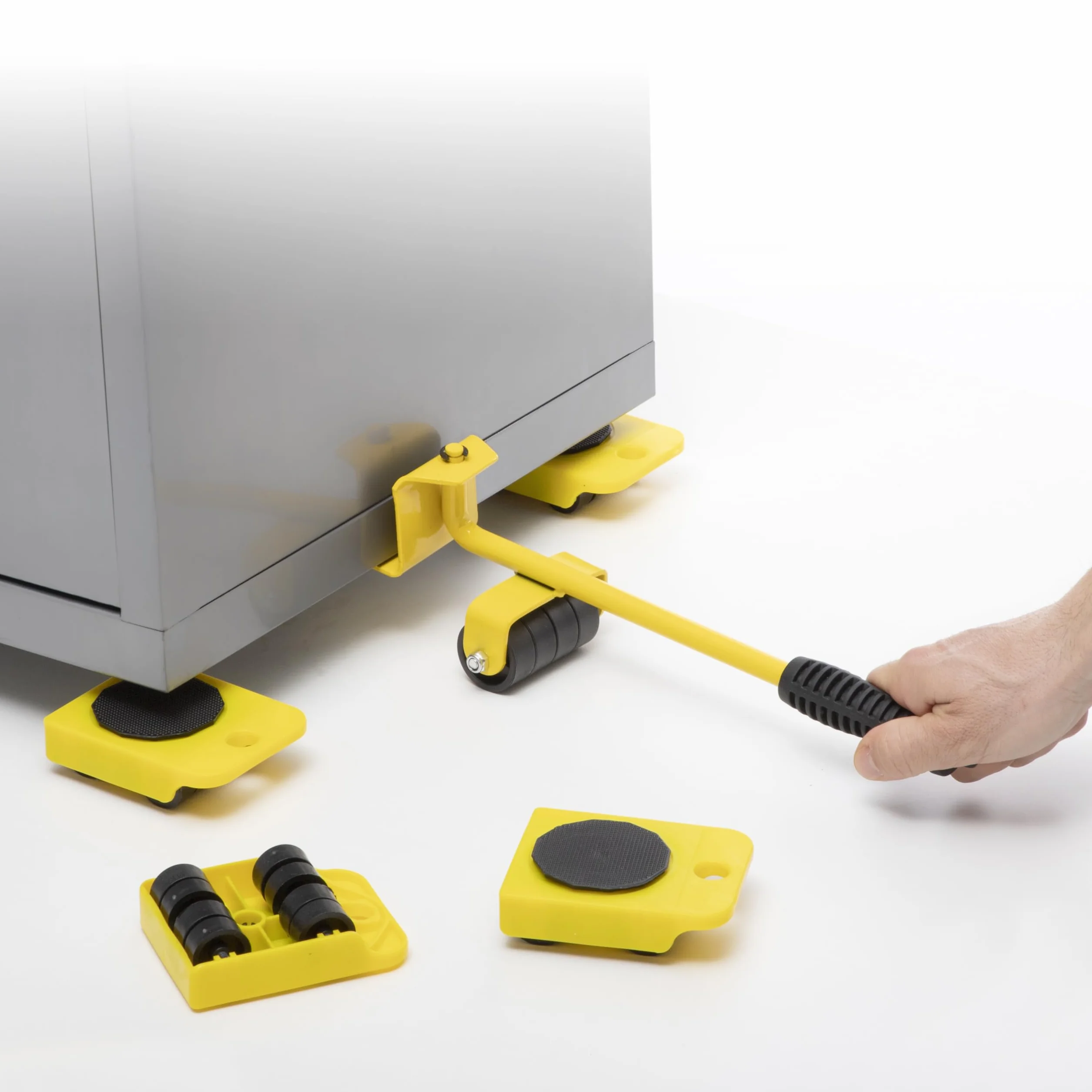 InnovaGoods HeavEasy Set Elevación Transportador Muebles Ruedas 5 Piezas Aprox. 35x9x10 cm