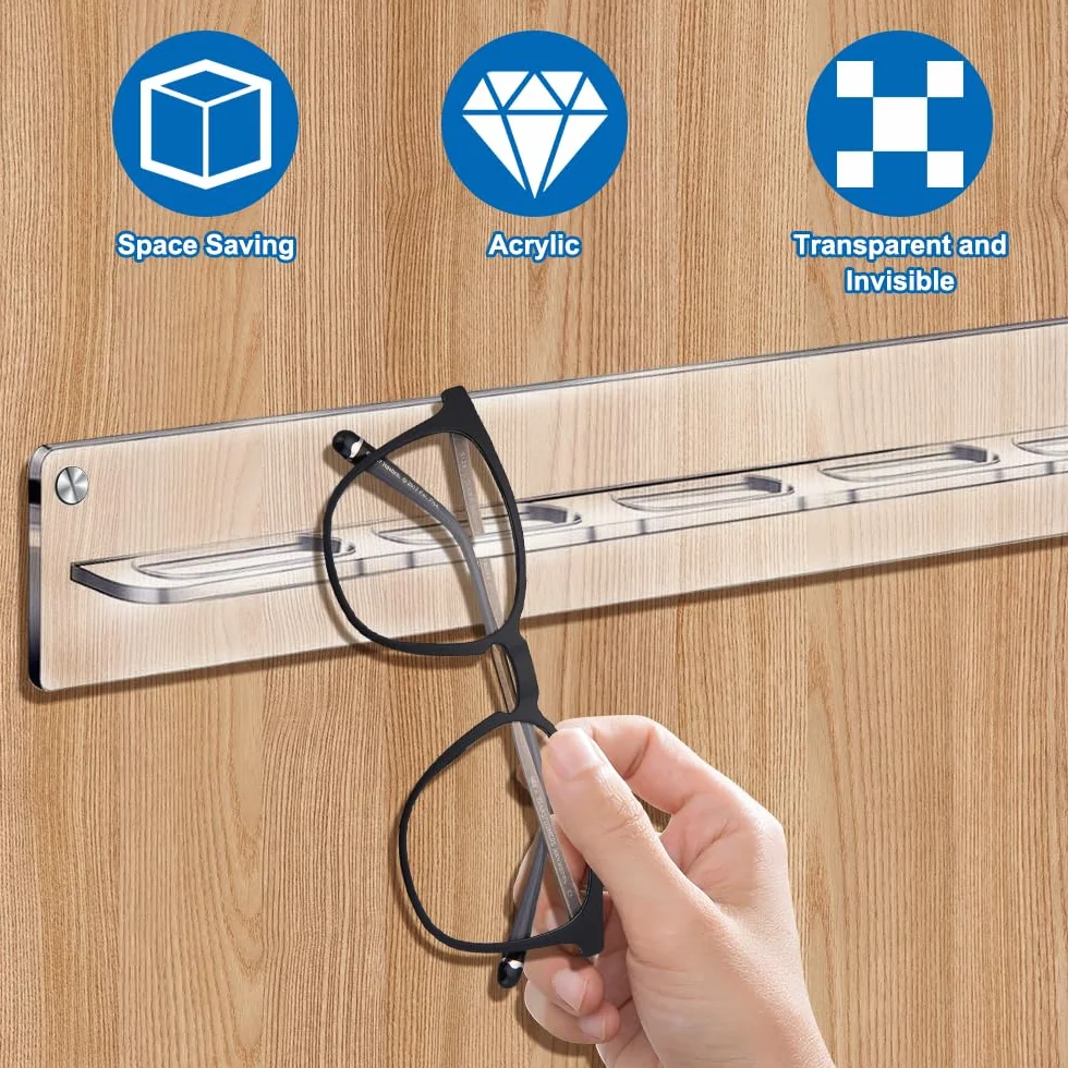 Soporte Gafas Acrílicos Pared 7 Pares Expositor Transparente