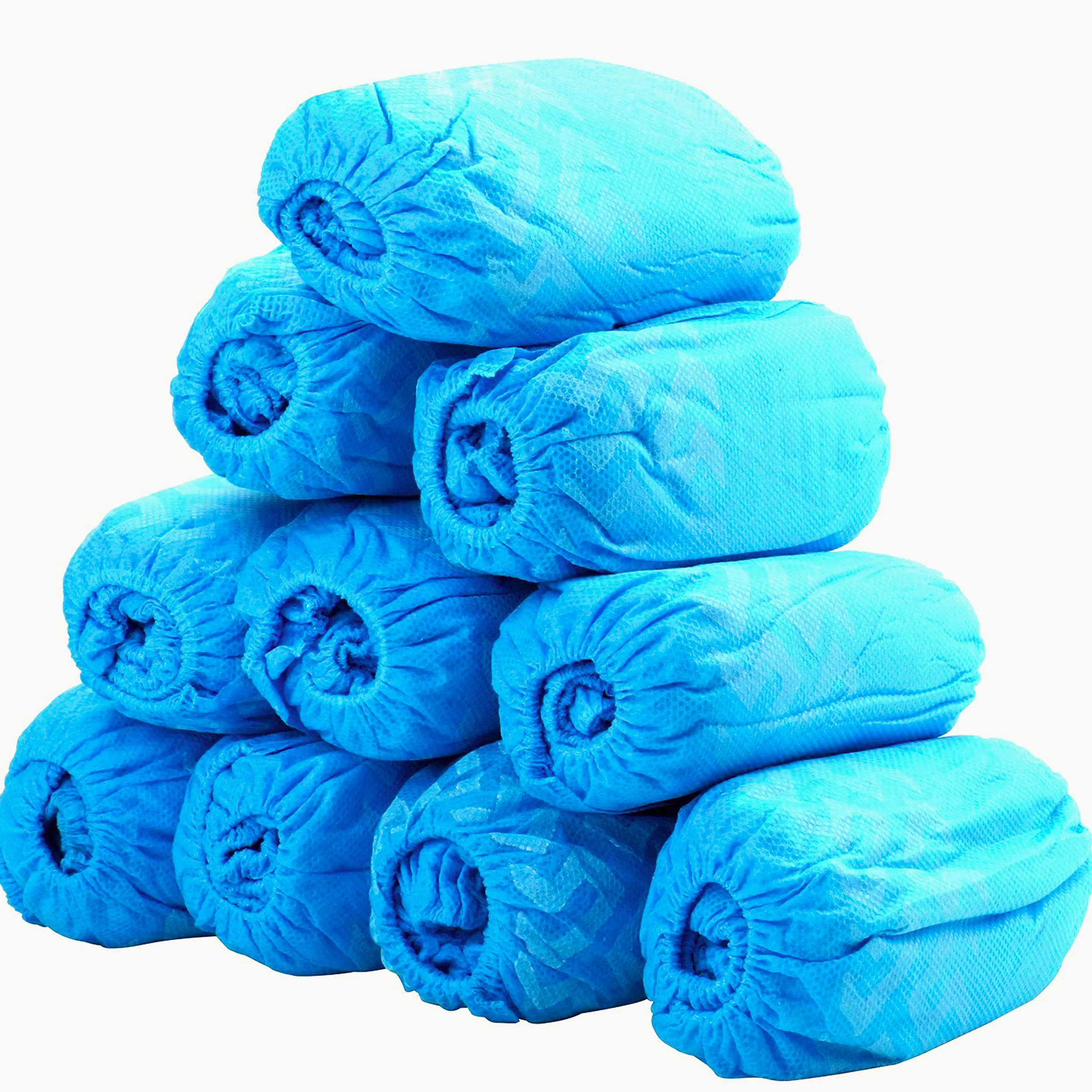 Paquete de 100 fundas desechables para botas y zapatos, duraderas, resistentes al agua, antideslizantes, no tóxicas, reciclables, azules, elásticas, se adaptan hasta la talla 11 de hombre de EE. UU.